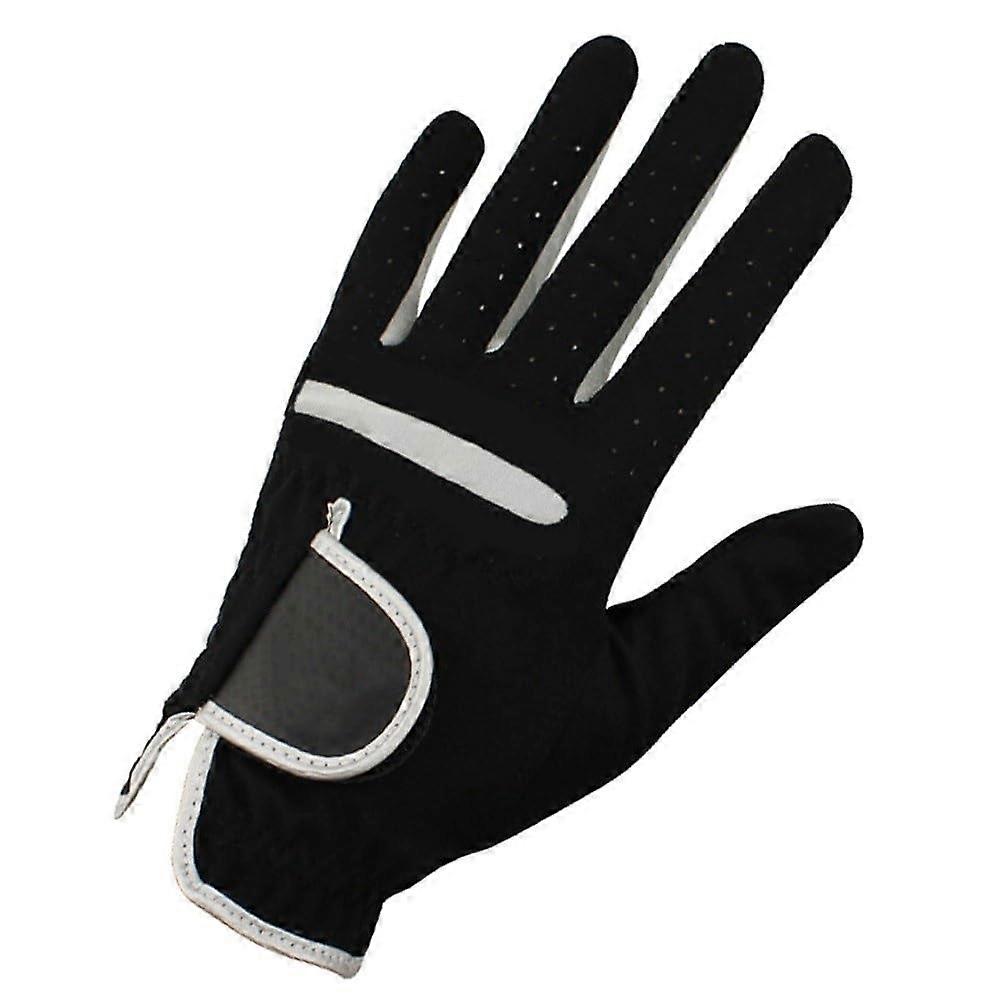 Golf glove men golf glove micro soft fiber left right hand golf glove color black golf gloves (Color : Worn on Left Hand, Size : Size 23)