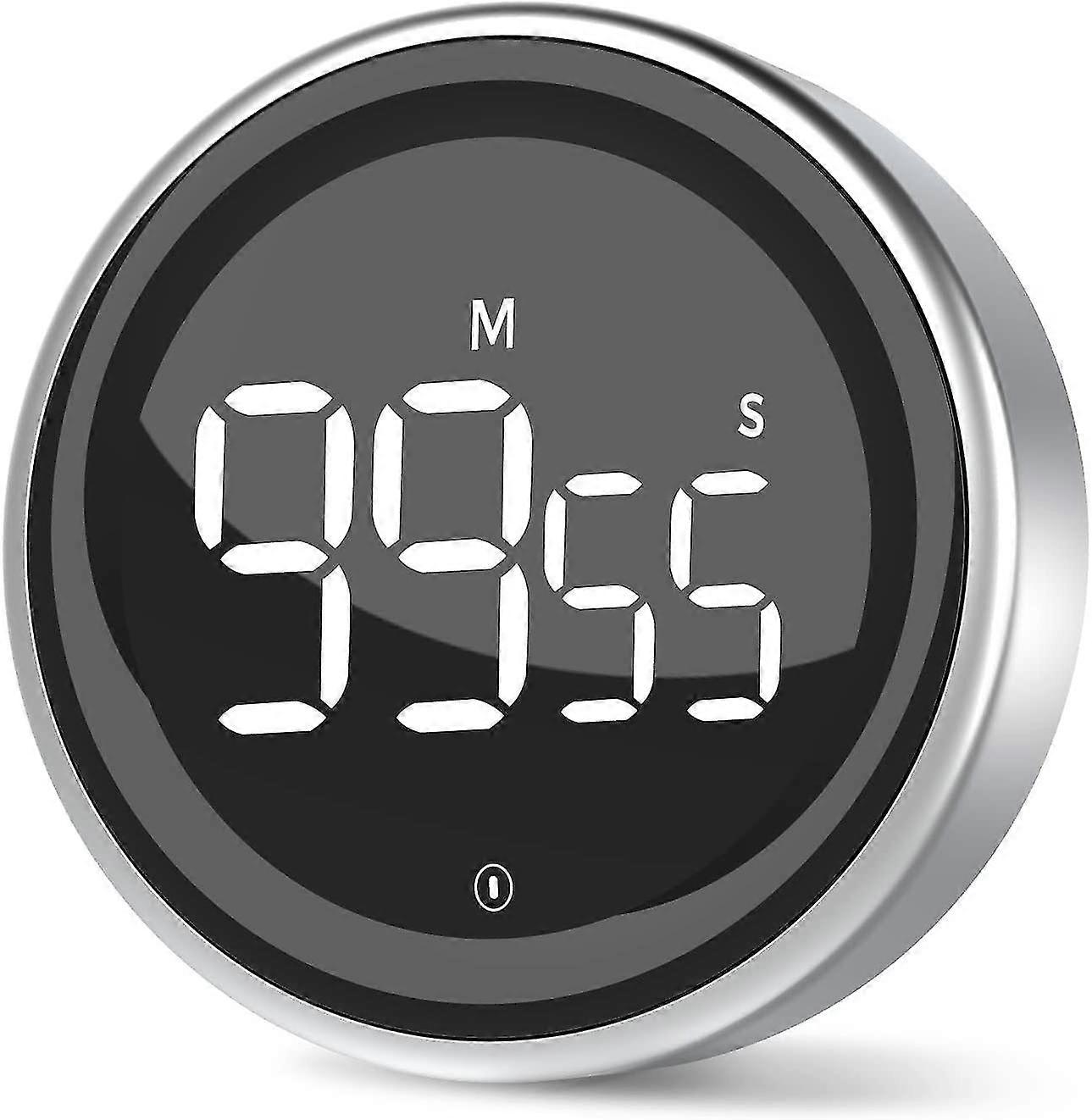 Kitchen Timer Digital Timer with Stopwatch Function and Countdown Aluminum Alloy Housing 2 Display--