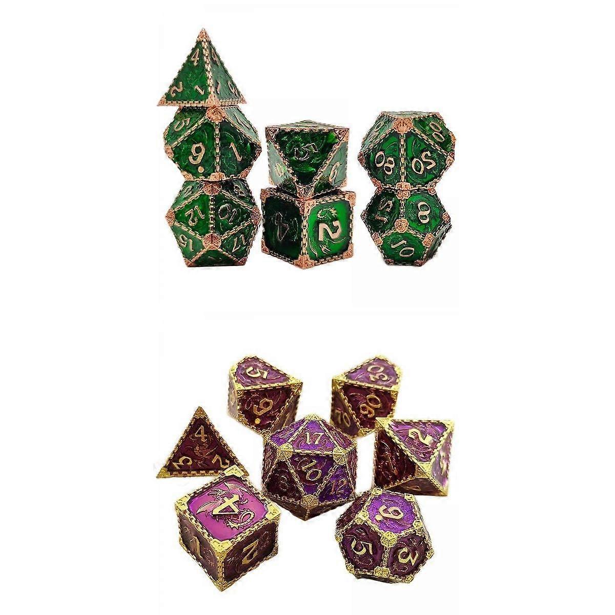 14pcs Acrylic Polyhedral Dice for Board Game Table Divination Casino Prop