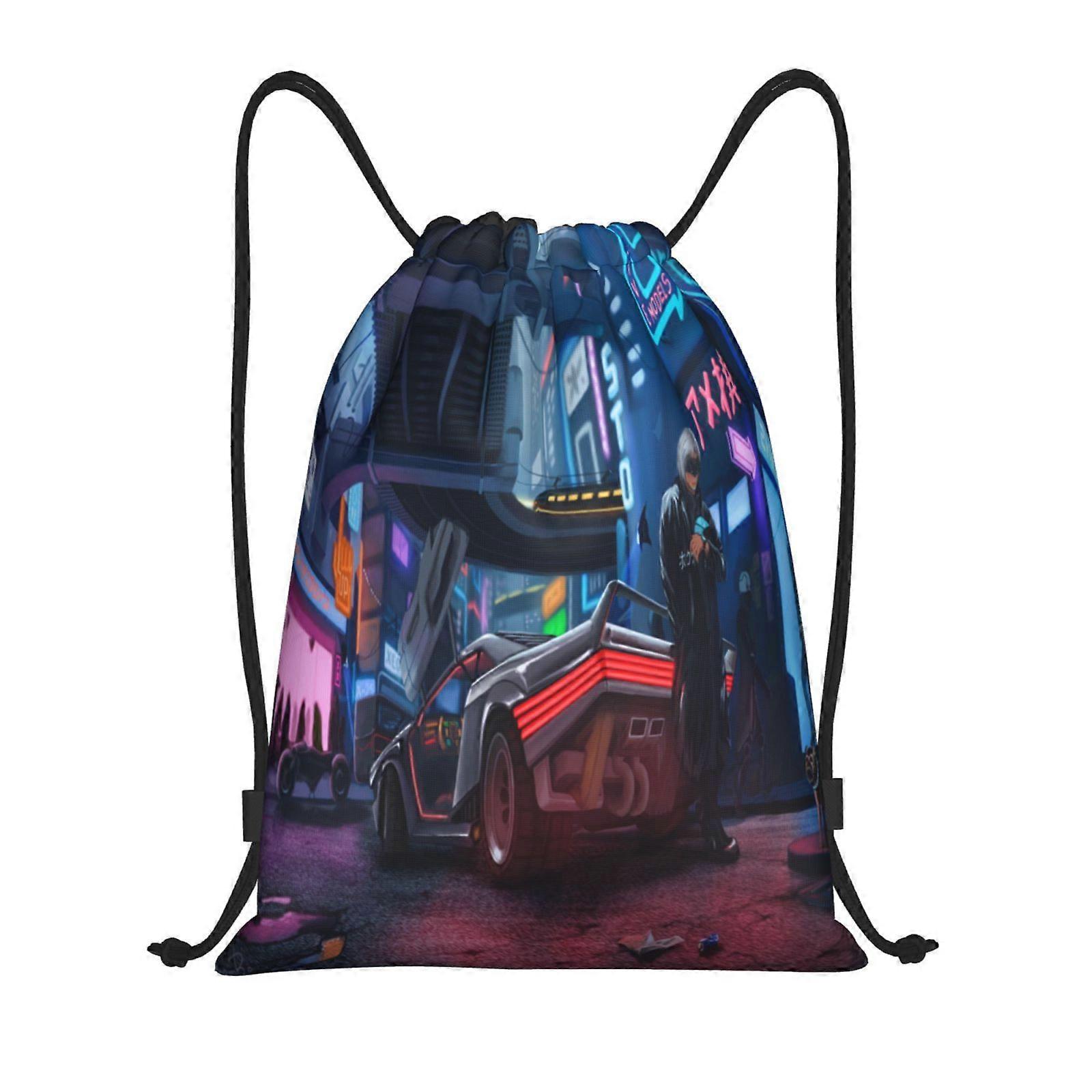 r181   Cyberpunk Heroes Canvas double shoulder backpack easy to fold, clean, and carry around h181