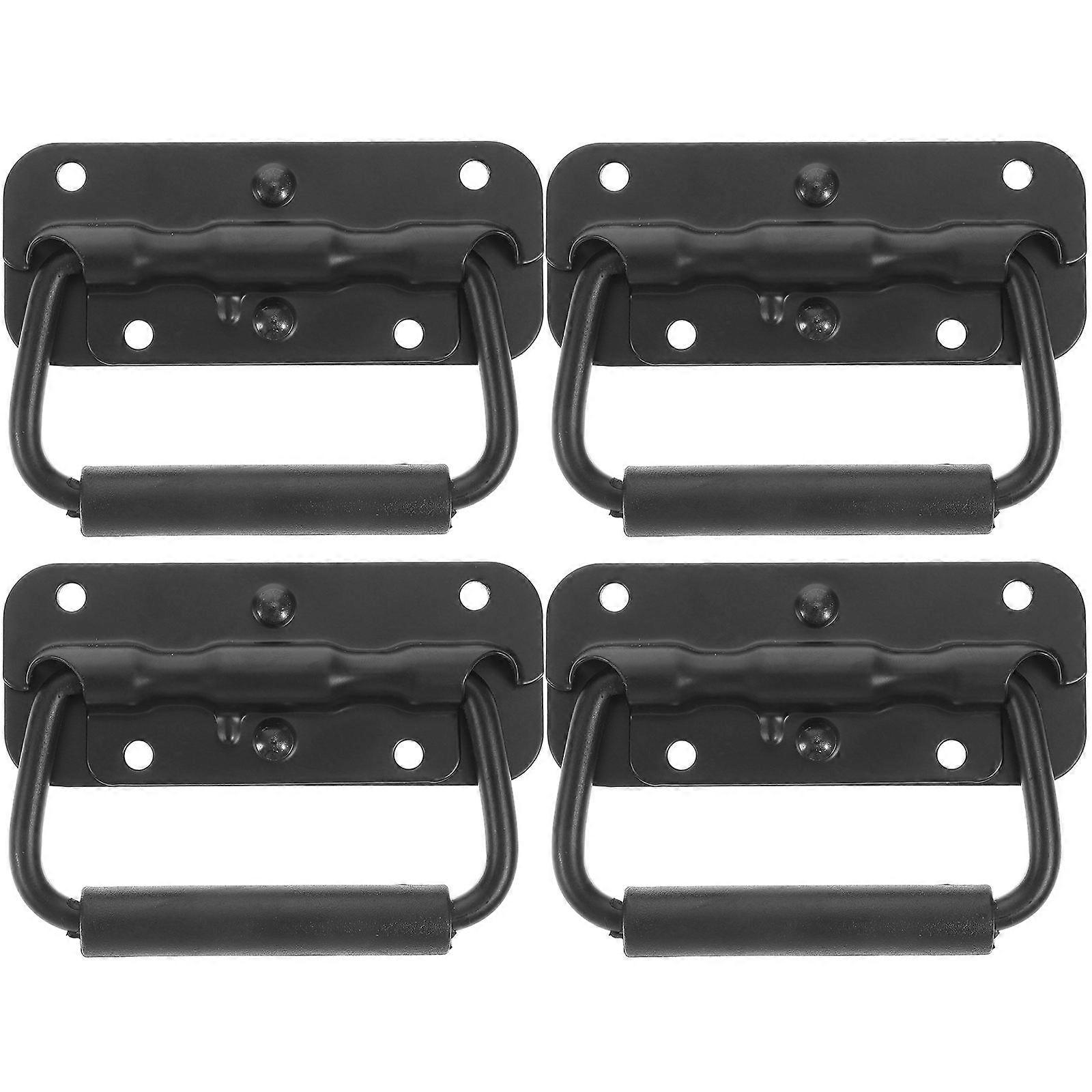 4pcs Spring Loaded Surface Mount Ergonomic Drop Handle for Tool Boxes, Cabinets & Crates – Easy Installation, Replacement for Packing Cases