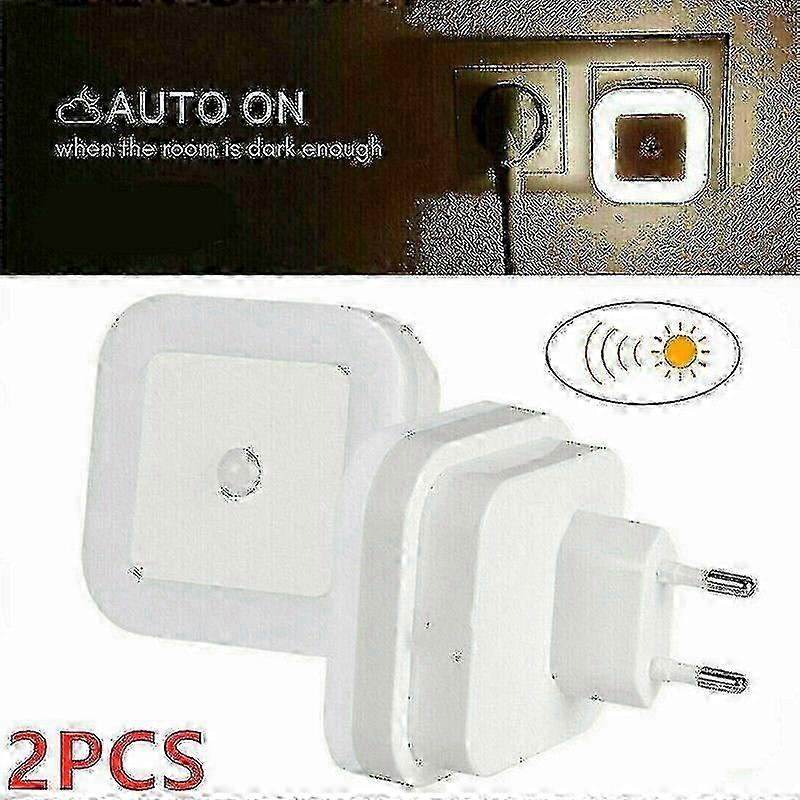 2025 2pcs Night Light Led Night Lamp With Twilight Sensor Night Light Eu Socket