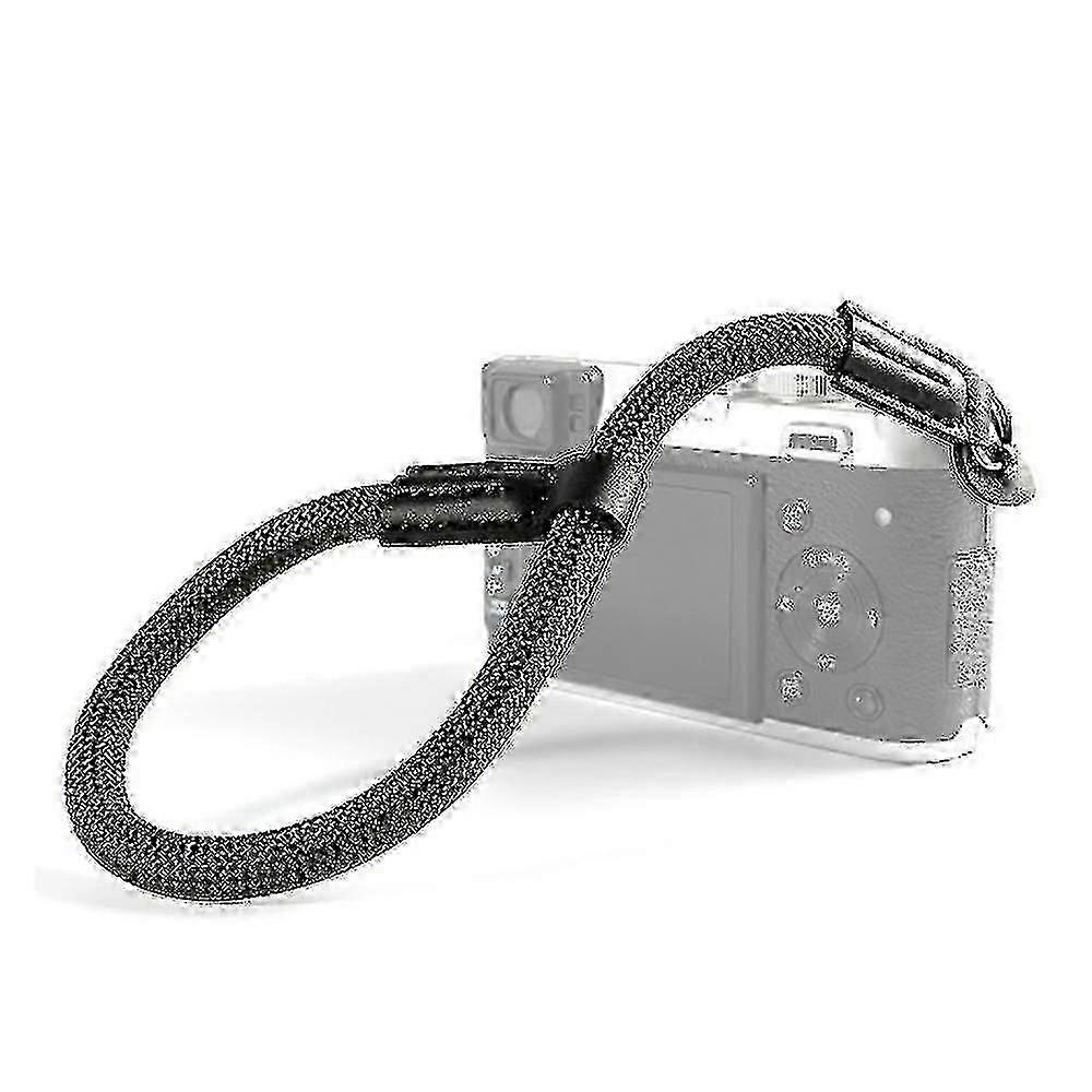 Camera Adjustable Rope Wrist Strap With Leather End With Electroplated