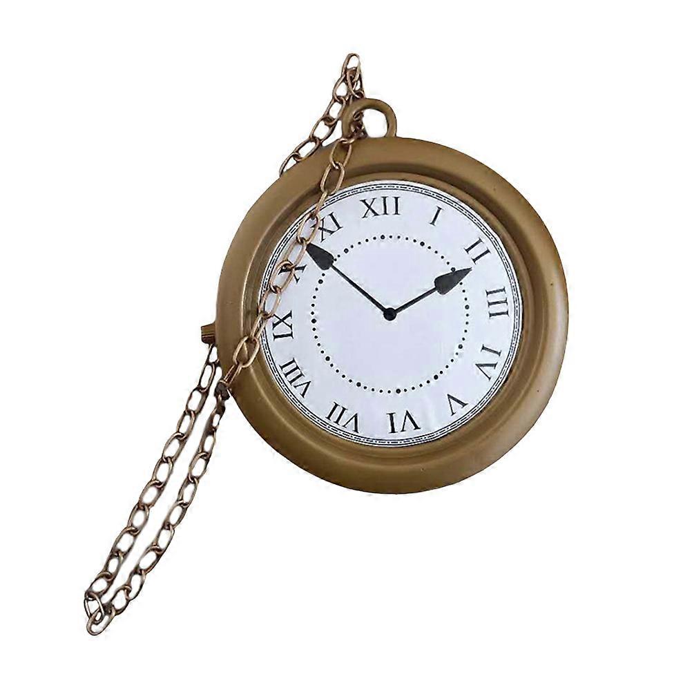 Decorative Wall Clock for Living Room Creative Non-Functional Clock Golden 40x20cm Rectangular Shape 1Set