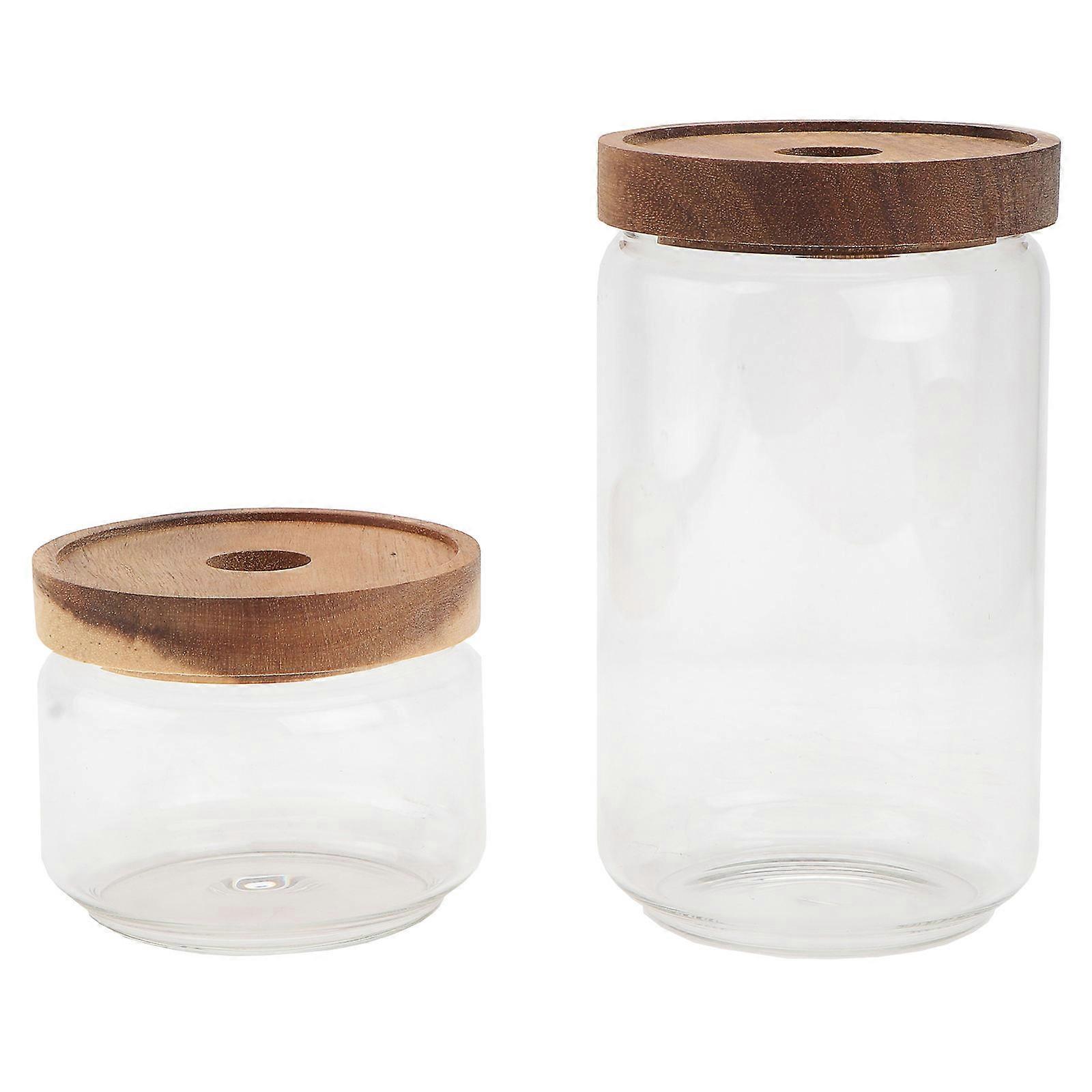 2pcs Transparent Airtight Food Storage Containers for Kitchen Use – Ideal for Sugar, Tea, Candy, and Dry Foods
