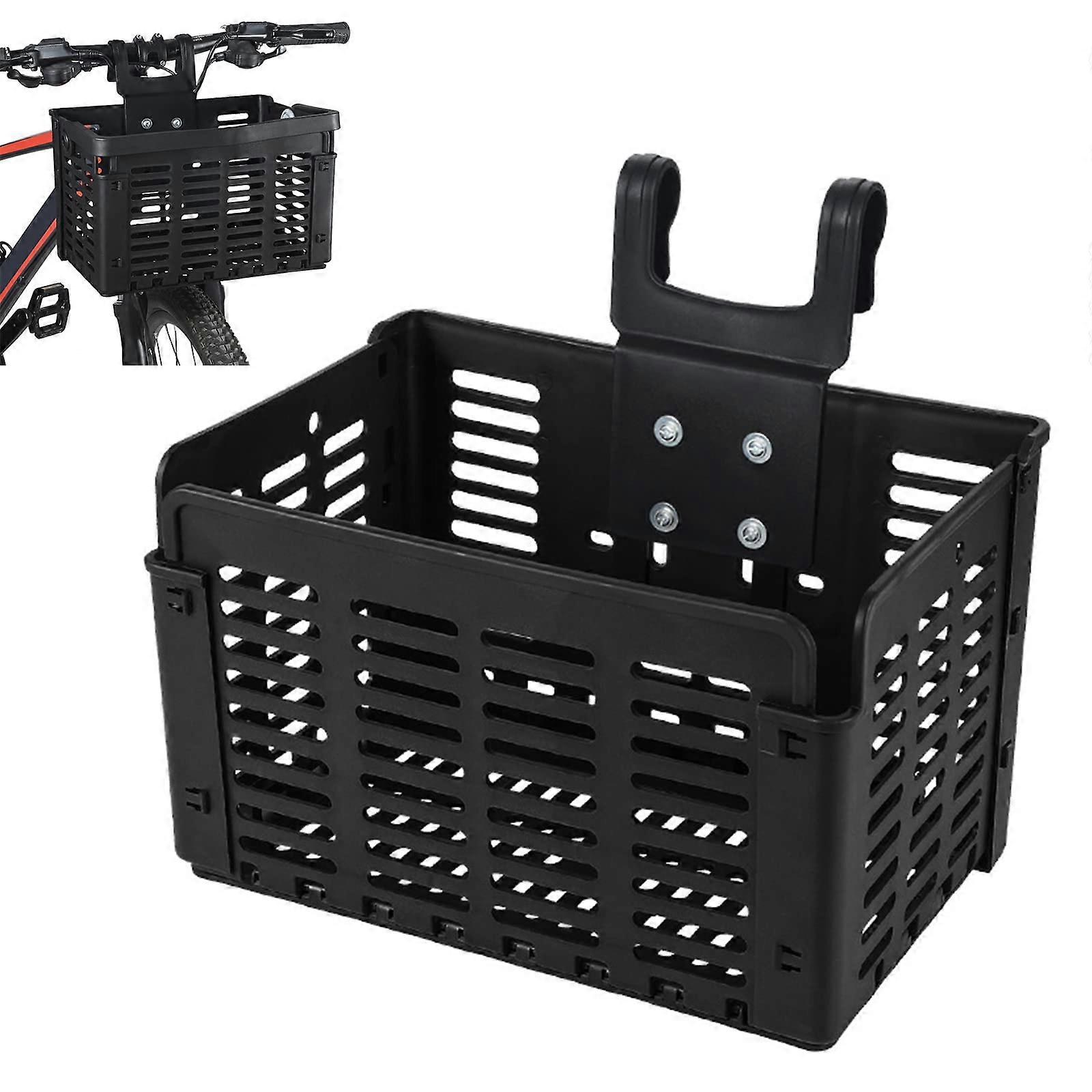 Foldable Front Bicycle Basket, Removable Handlebar Carrier, Rustproof Lightweight Design, Ideal for Students and Outdoor Activities