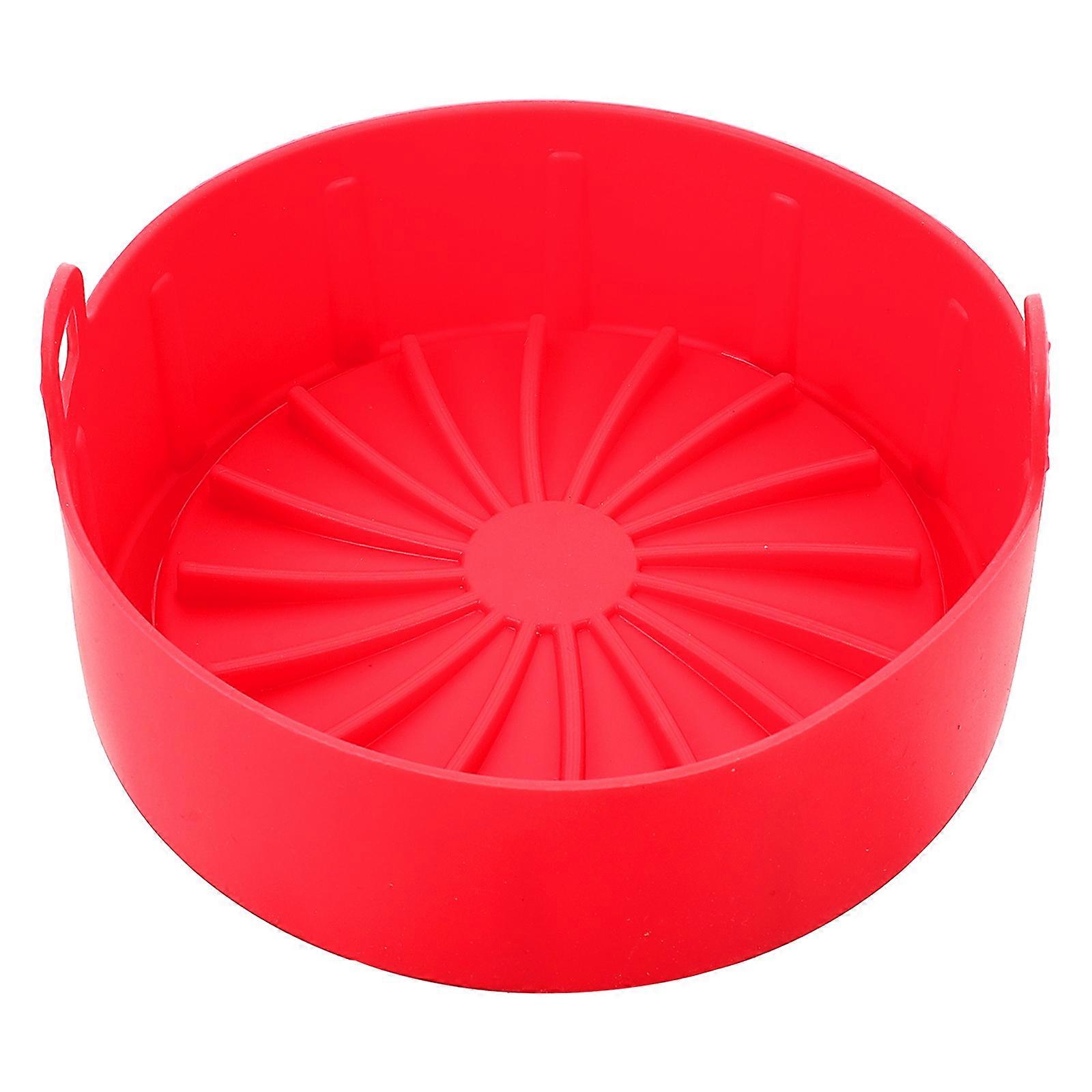 Replacement Air Fryer Basket Smooth Surface For Baking 7.5 7.5 2.4in Red Easy Cleaning 1Pack