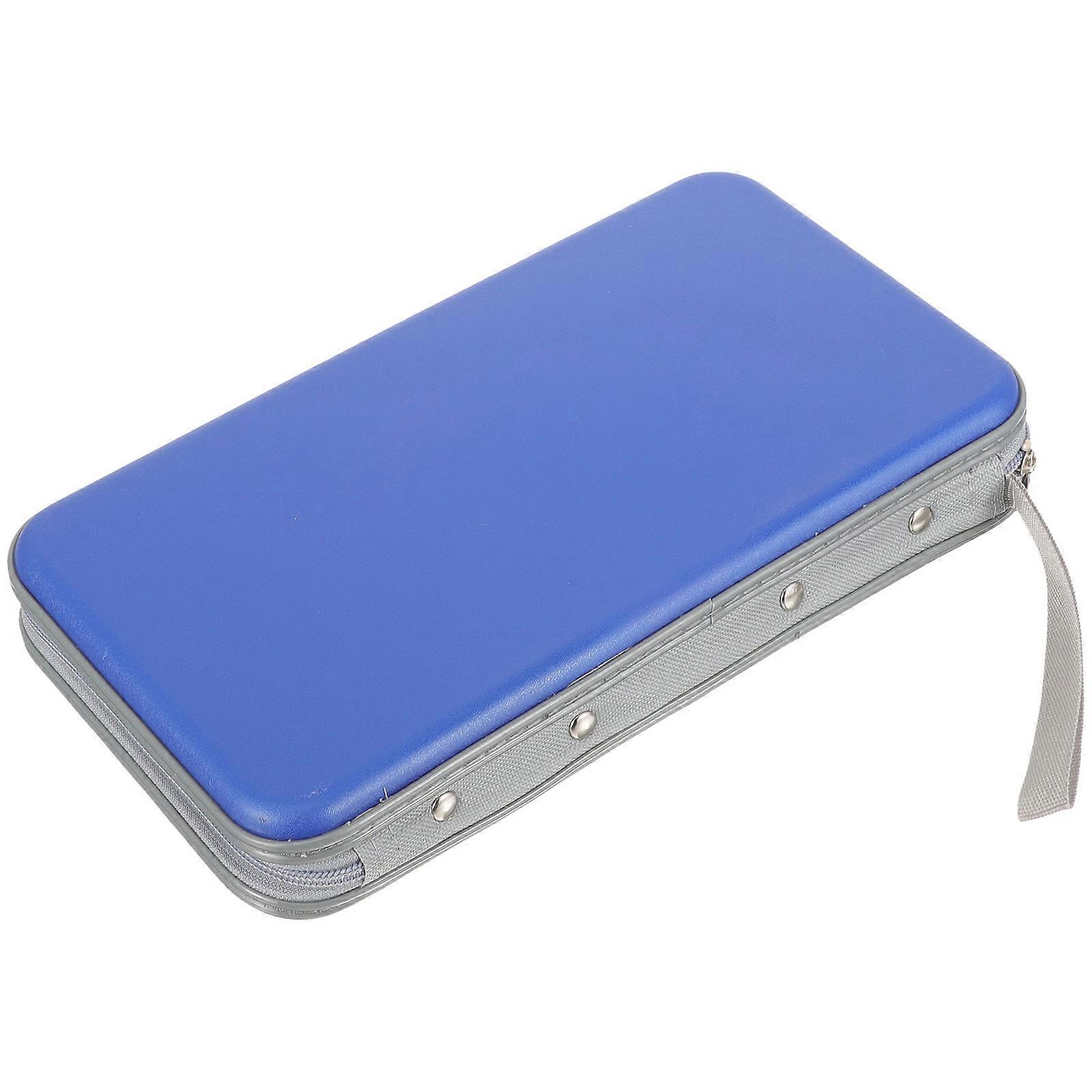 CD Travel Case DVD Storage Cases High Grade Zipper Blue 28.5X16.5CM Storage 1Set