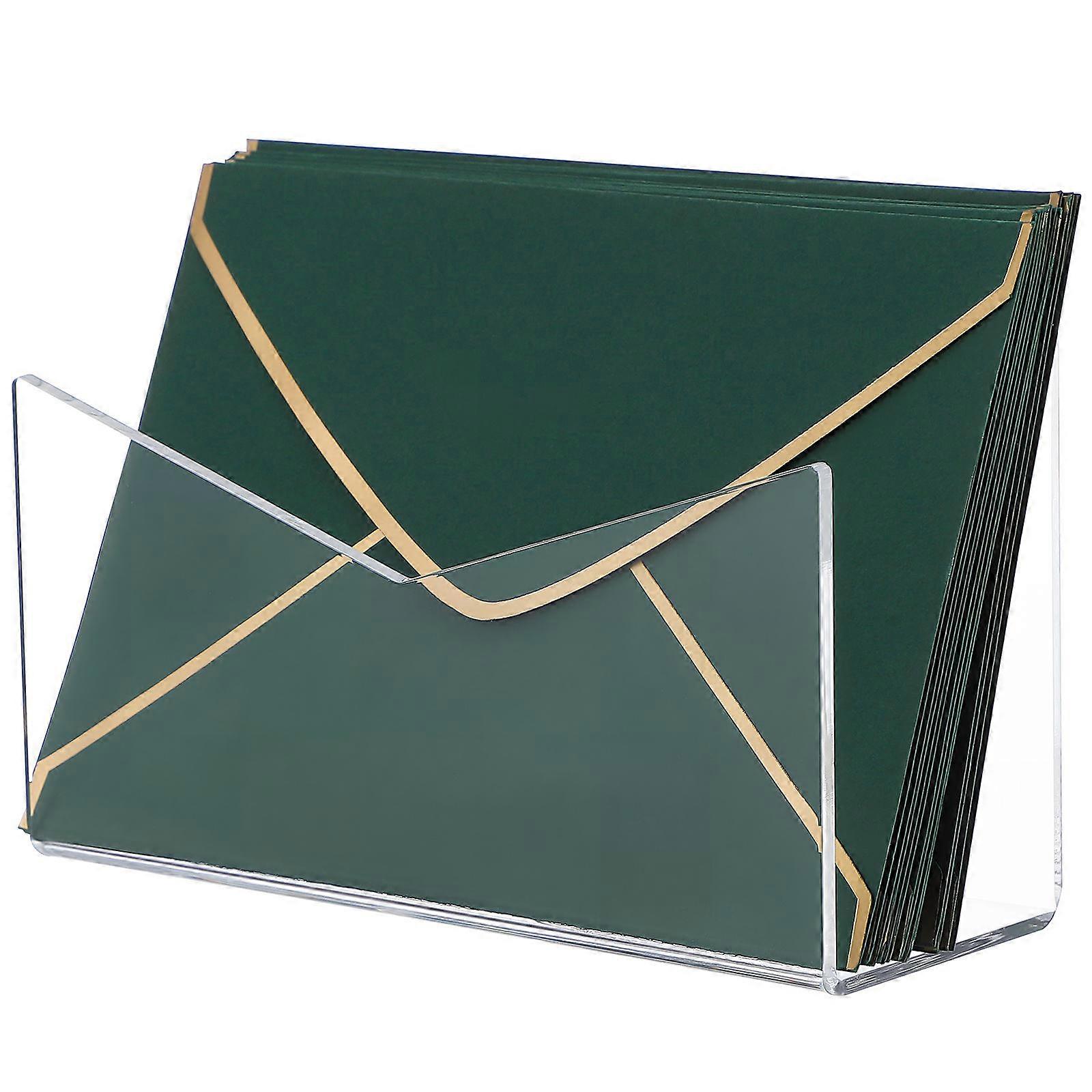 Mail Holder Countertop Acrylic File Envelope Organizer Simple Design Desktop Accessory 1Pair