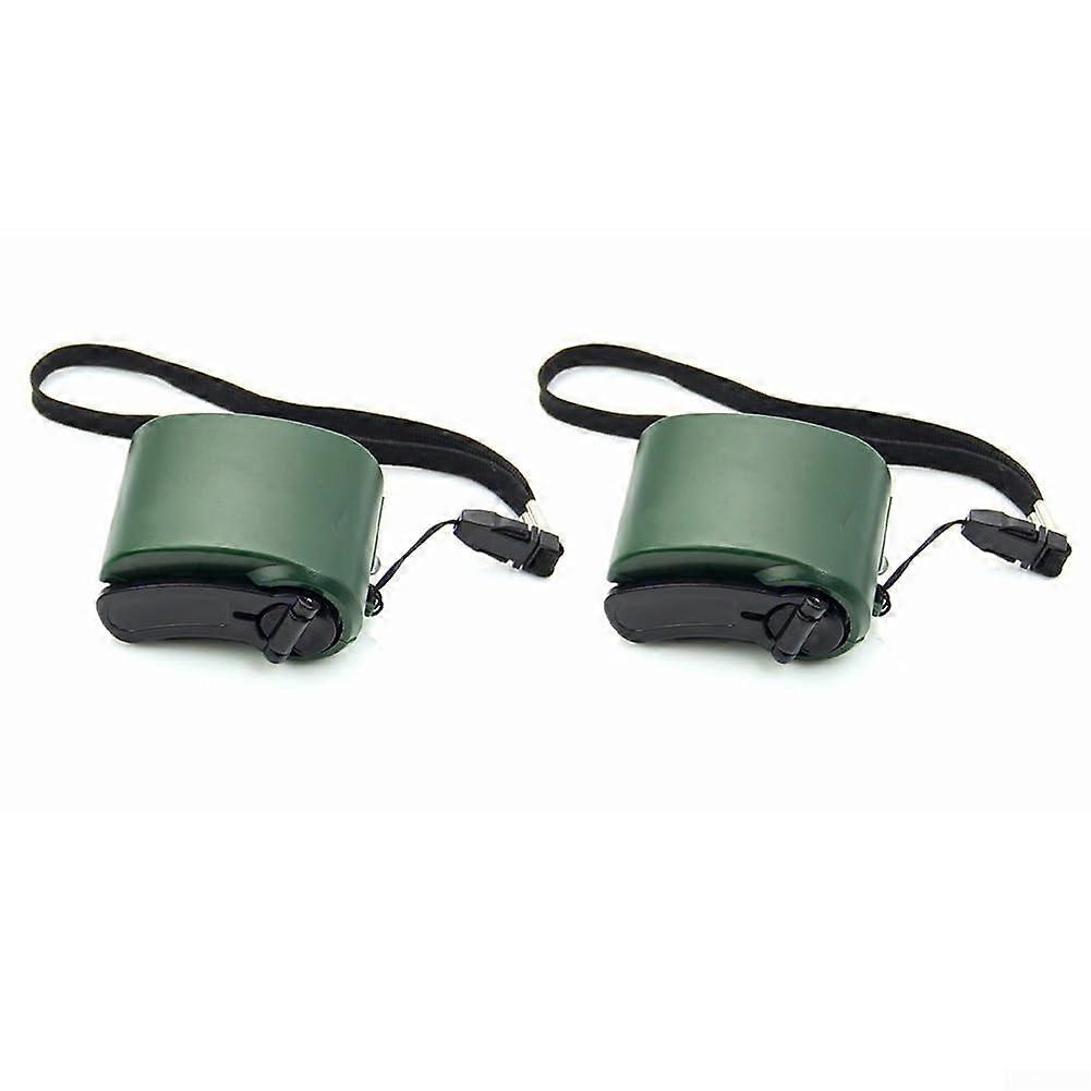 2 x USB hand crank power source for charging devices outdoors (black) Ref: 8226