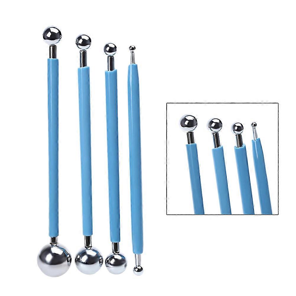 Fondant Balling Tool Cake Decorating Ball Sky-Blue 8 Different Sizes Embossing 4Pcs