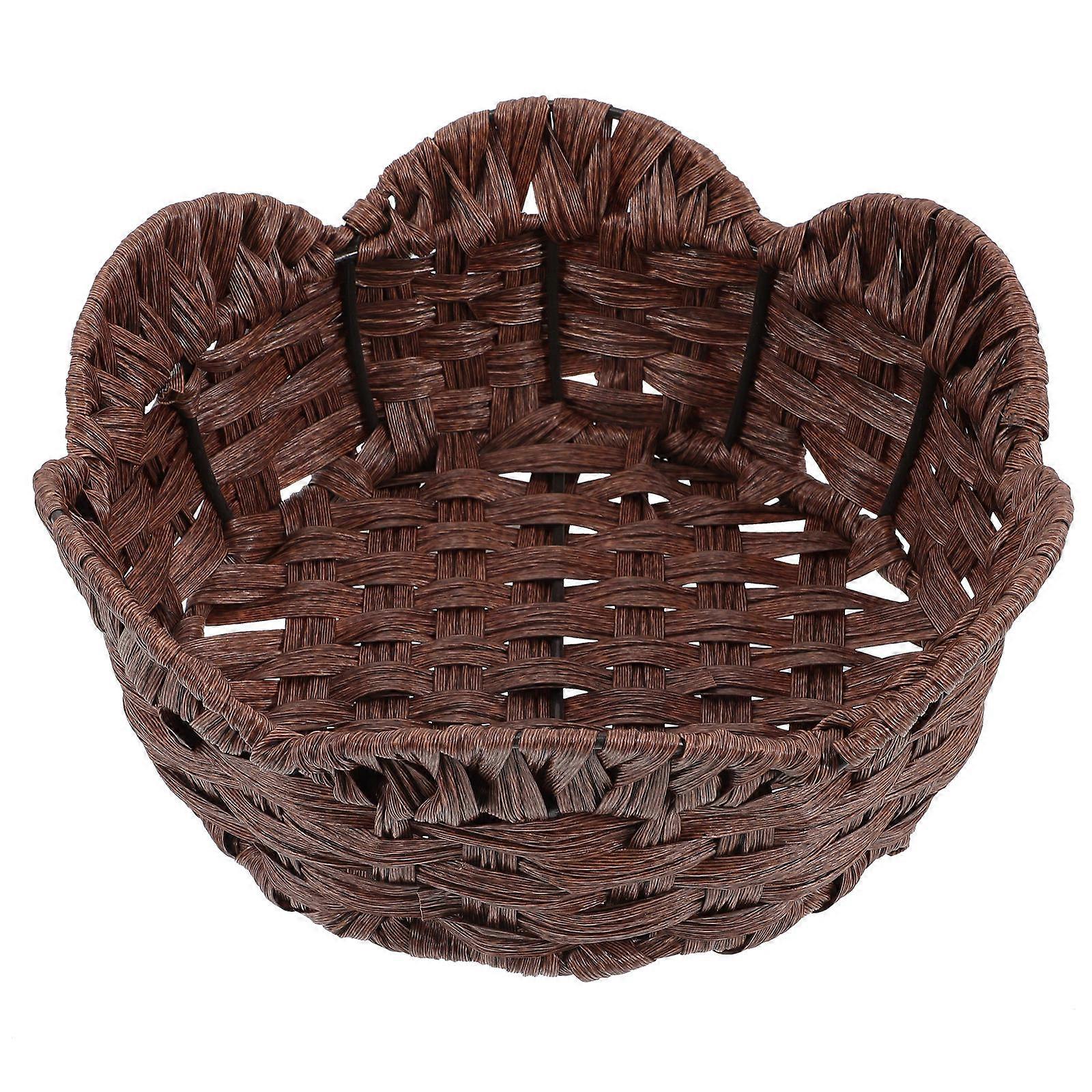 Daily Use Fruit Container Convenient Fruit Basket Desktop Fruit Storage Container Household Dining Table 9.8x9.8x4.3in Food Storage 1Set