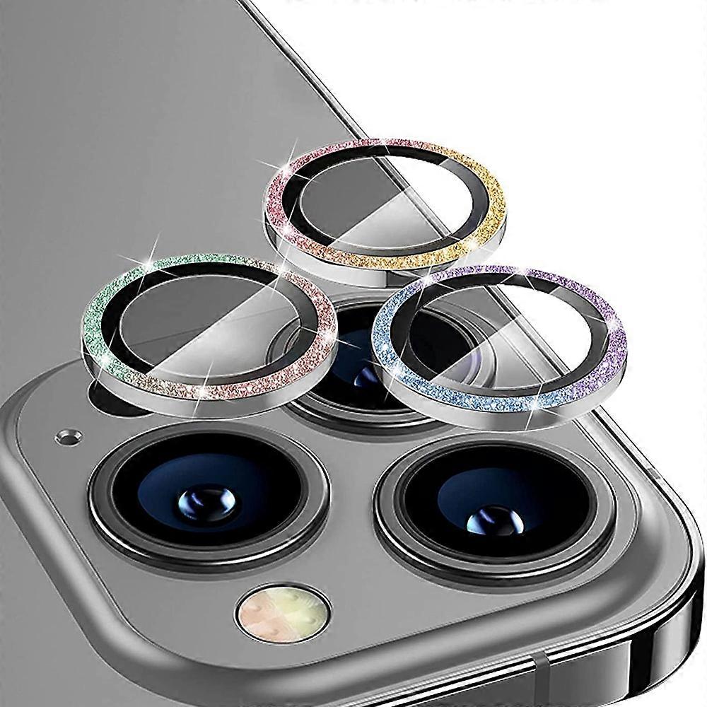ENKAY HAT PRINCE 1 zestaw do iPhone 16 Pro 16 Pro Max Osłona obiektywu aparatu Brokatowy metalowy pierścień obiektywu Fil