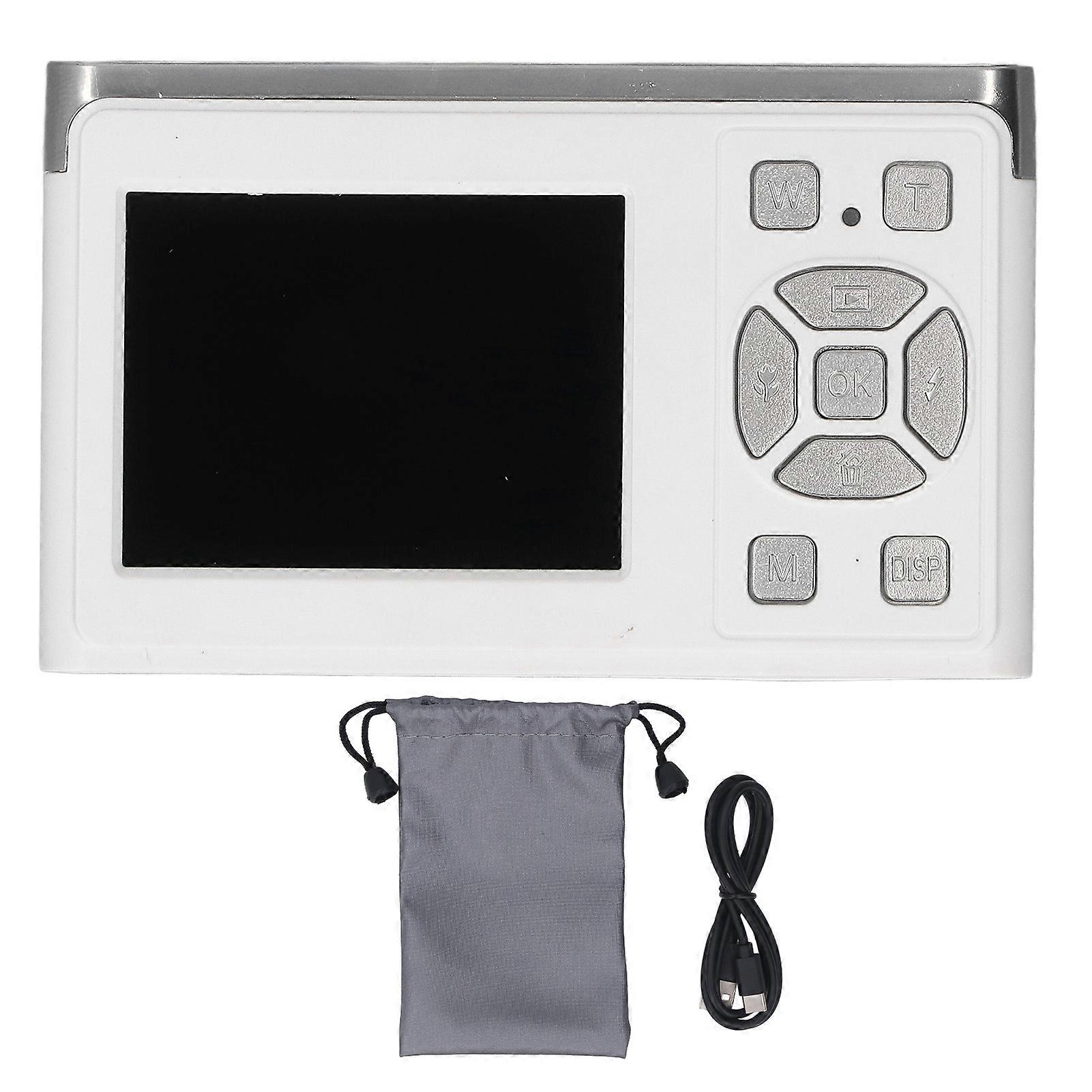 HD Autofocus Digital Camera, 16x Zoom, 50MP Image, 1080p Recording, Vintage Camera, Support Video and Photo Transfer, White