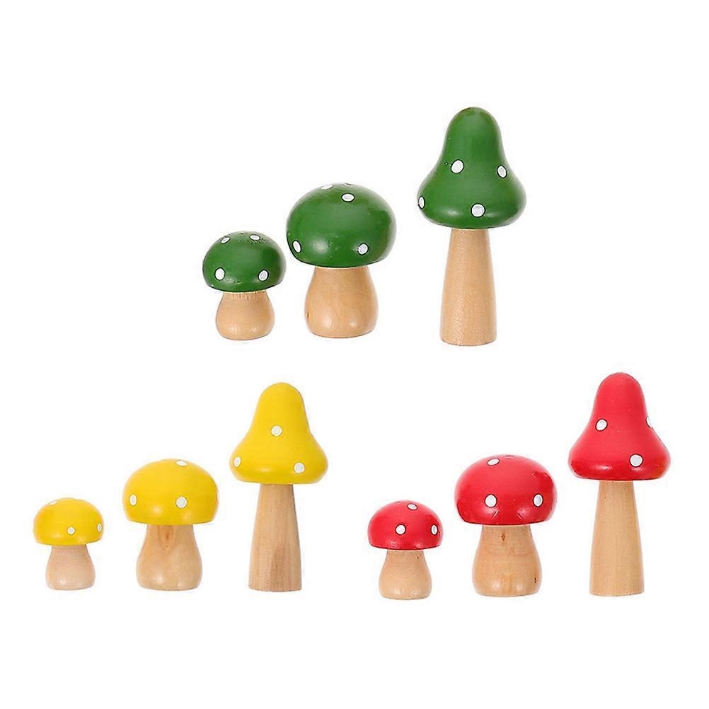 Garden Mushroom Decor Synthetic Material Tiny Mushrooms Bookshelf Decor 3Sets