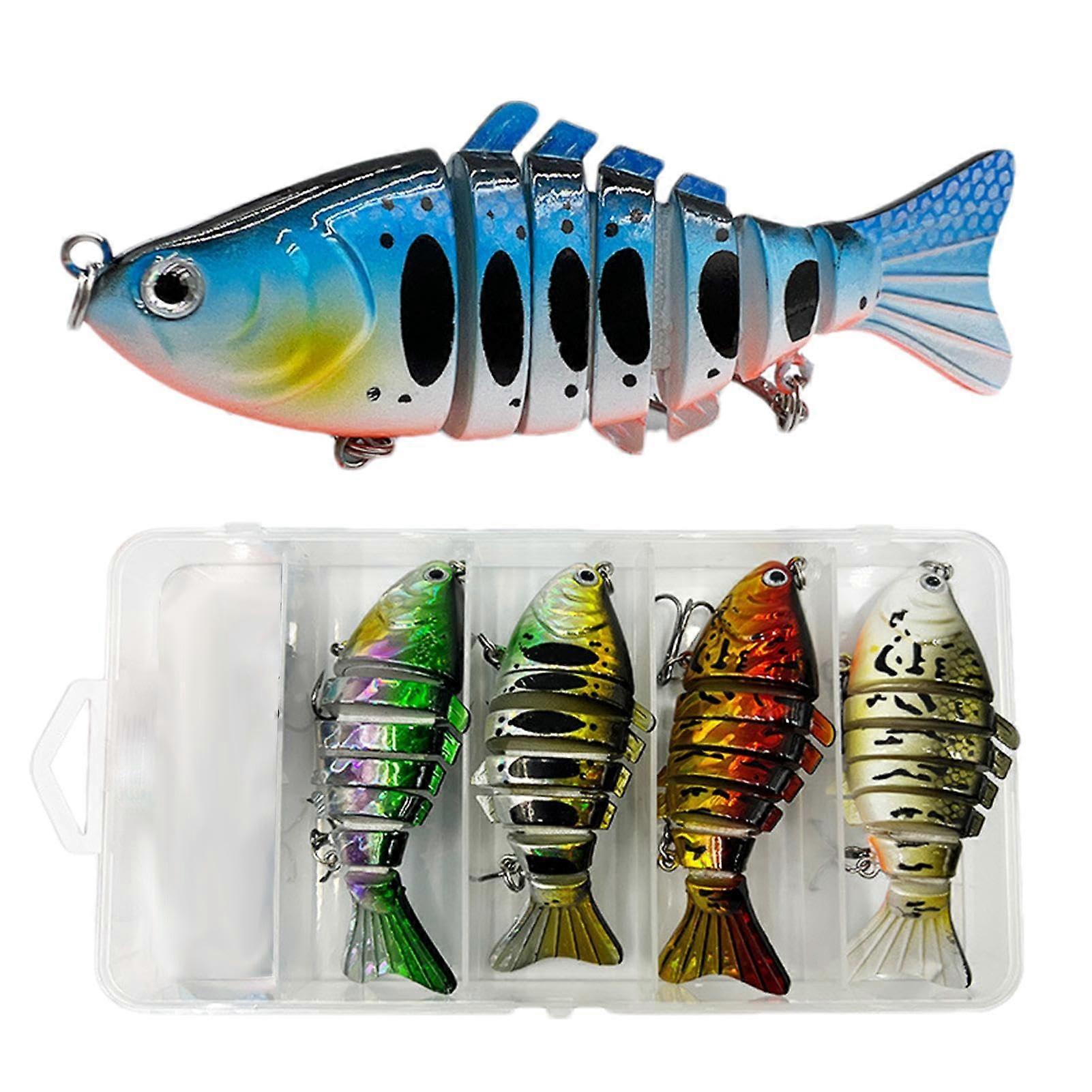 Floating Lure for Perch Fishing - 5-Piece Animated Multi-Segment Lure Set for Freshwater and Saltwater