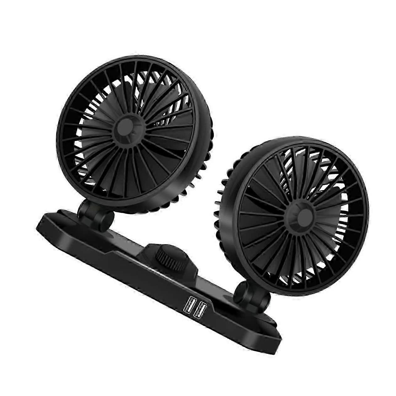 Adjustable Dual Head Car Air Circulation Fan with Low Noise, Compact Design for Vehicles Ideal for Summer and Rainy Days, Suitable for Vario