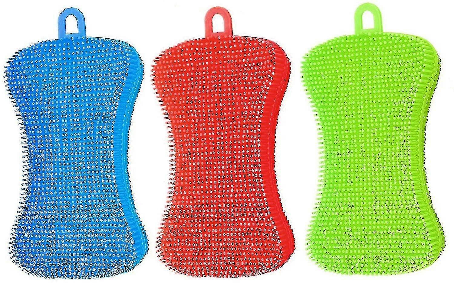 Silicone Dish Sponges,kitchen Gadgets Brush Accessories (3 Pack)