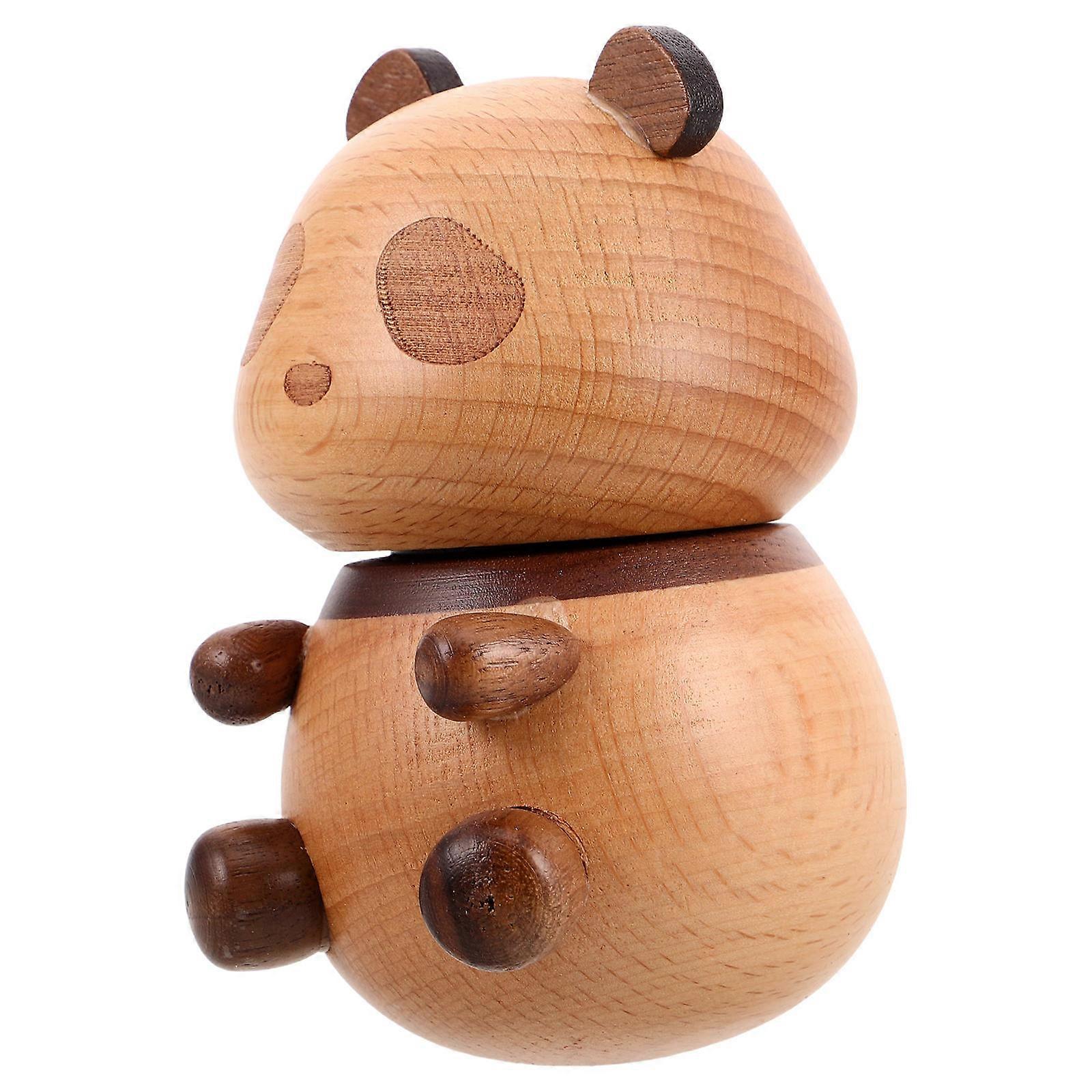 Wooden Toothpick Holder Panda Shaped for Kitchen and Dining Table Decor 1Pcs