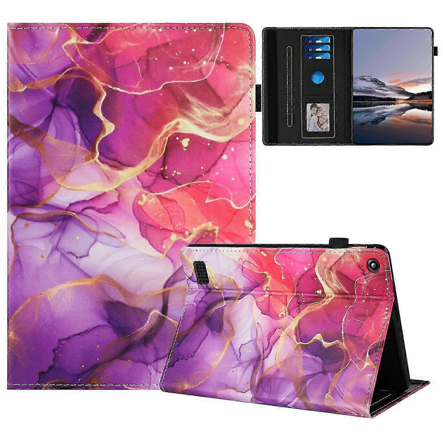 Tablet Case Suitable for a Certain Brand Fire HD 8 (2018) (2017) (2016) Pattern Leather Cover with Auto Sleep Wake