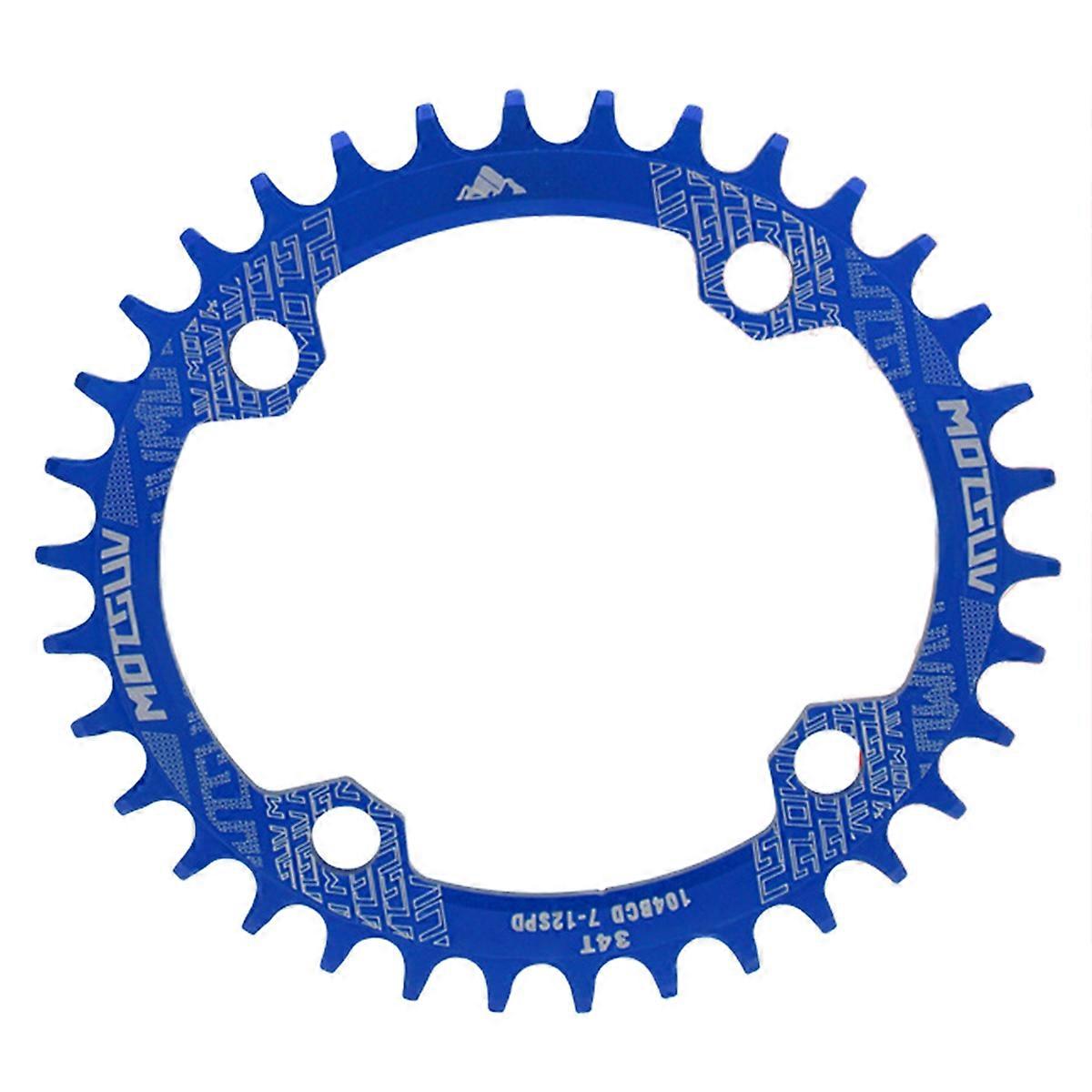 104BCD Bike Chainring 34T Oval Narrow Wide Crank Star Ring Disc Cycling Parts Set Blue