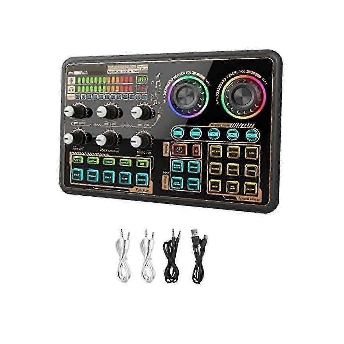 Audio Interface, Live Sound Board for PC Microphone, Audio Mixer for Karaoke