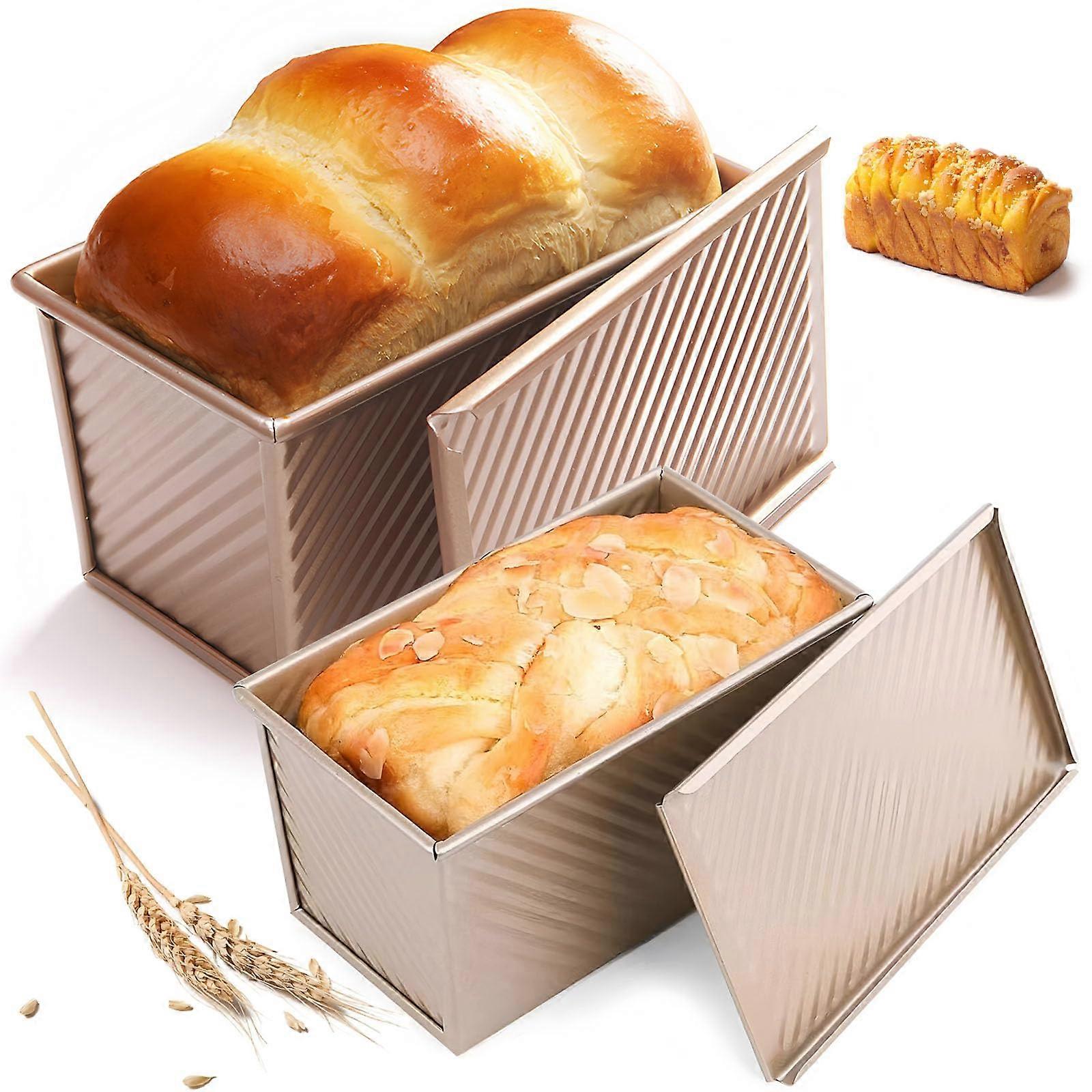 NonStick Bread Toast Mould with Lid (2 Pieces) – Baking Mould for Bread, Pastries, Cakes