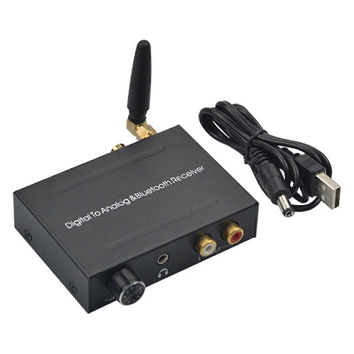 & BT 5.0 192Khz/24Bit Hifi Digital to Analog Converter 3.5mm Jack Headphone Optical Coaxial Output for