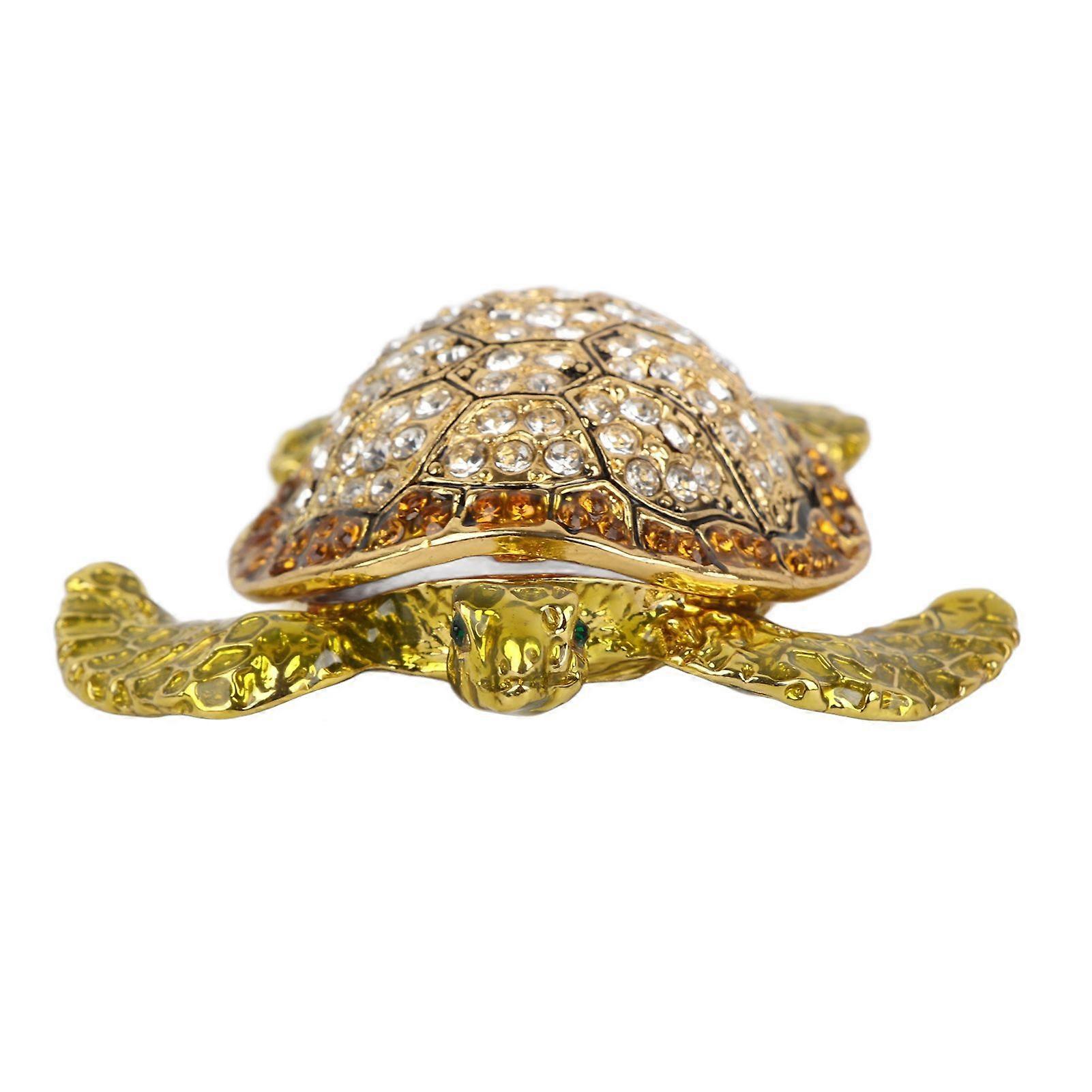 2025 Latest Model Tortoise Trinket Box Embedded Rhinestone Zinc Alloy Bright