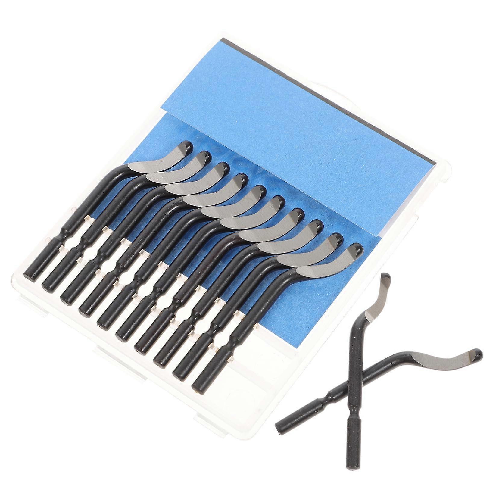 10Piece Deburring Tool Set for Ergonomic Hand Deburring with Blades for Precise Deburring of Edges