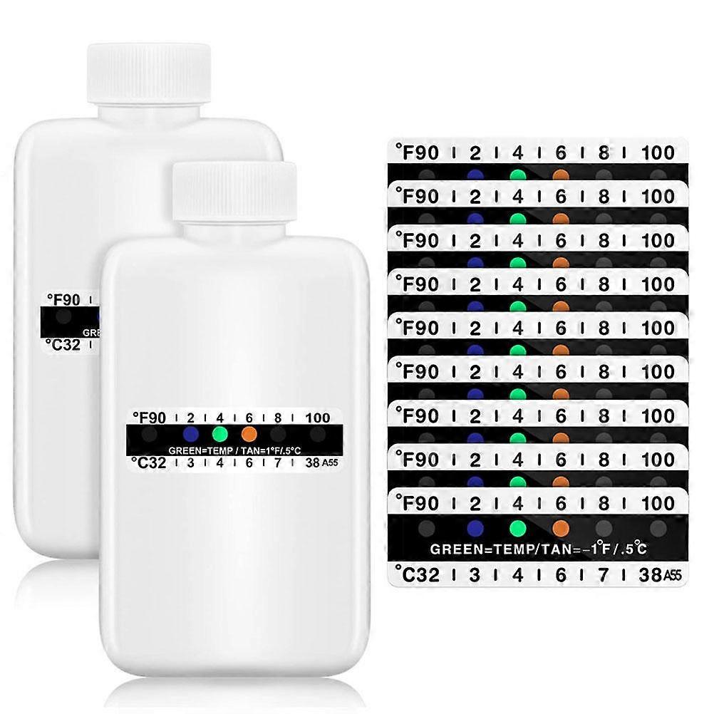 12Pcs Complete Kit Include Bottles with Temperature Test Portable Travel Bottle Adhesive Thermometer Strip for Urine Testing