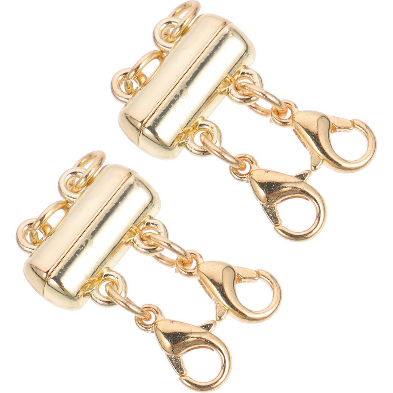 2pcs Layering Necklace Clasps for Stackable Jewelry – Stylish, Smooth Design for DIY Necklace Making