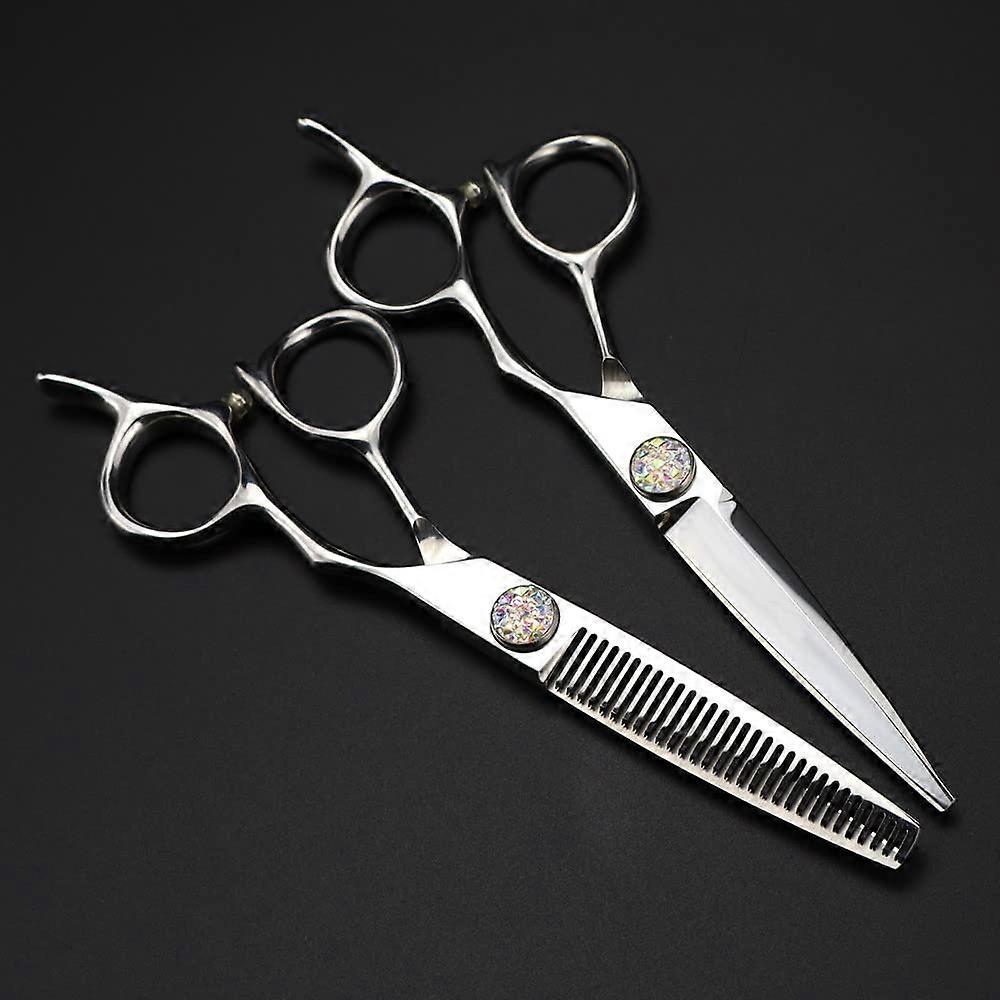 Hair Cutting Scissors 6 Inch Professional Japanese 440C Shears High-Quality Gemstone Hair Shears for Cutting and Thinning Hair
