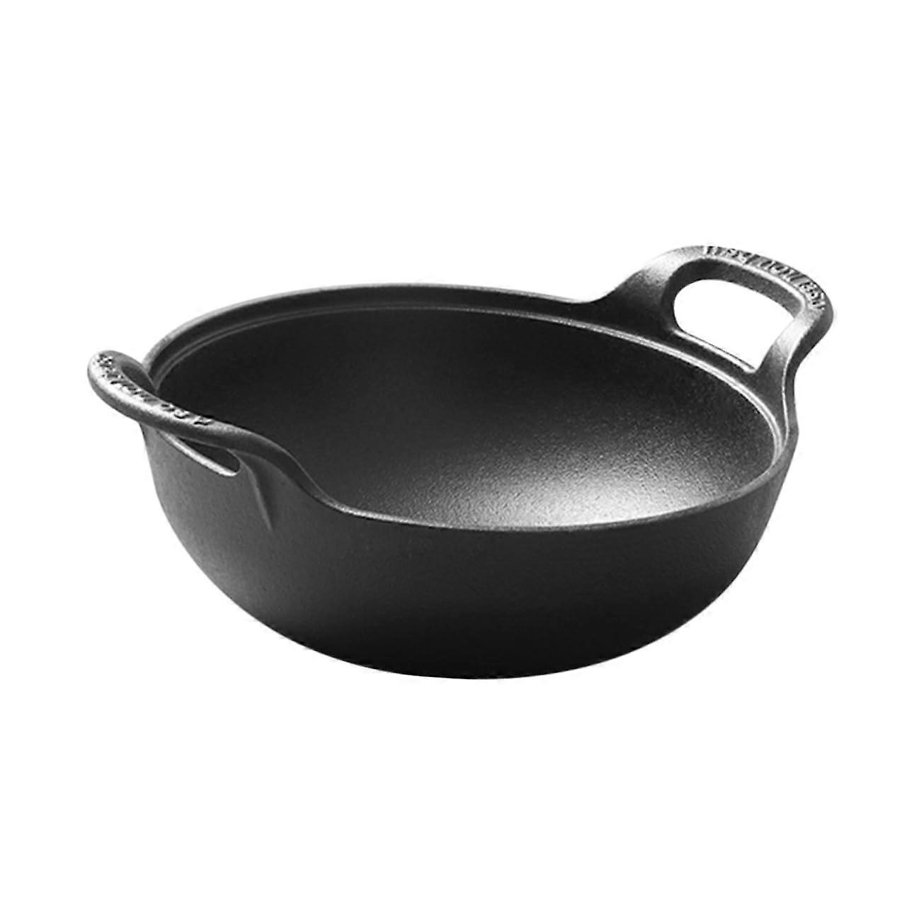Cast iron cookware, sturdy pan with side handle for camping and outdoor activities, temperatureresistant and easy to clean, versatile.