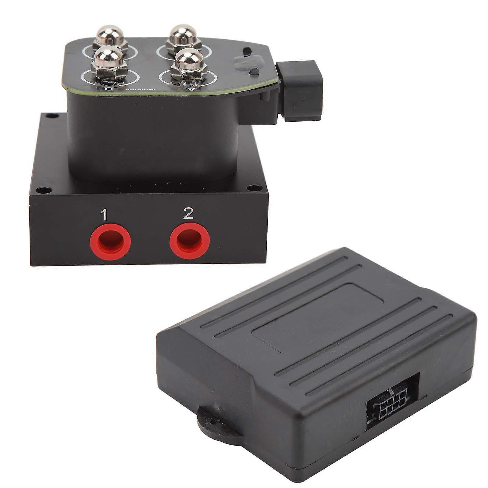 200PSI 12V Auto Manifold Solenoid Valve Air Ride Corner Block Suspension Manifold Valve Block Four Gear Adjustment with Remote Control 