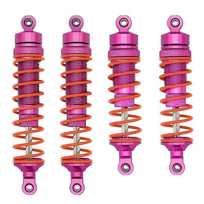 4pcs Metal Front and Rear Shock Absorber for Traxxas Slash Rustler Stampede Hoss 4x4 VXL 1/10 RC Car Upgrade Parts (Color: Pink)