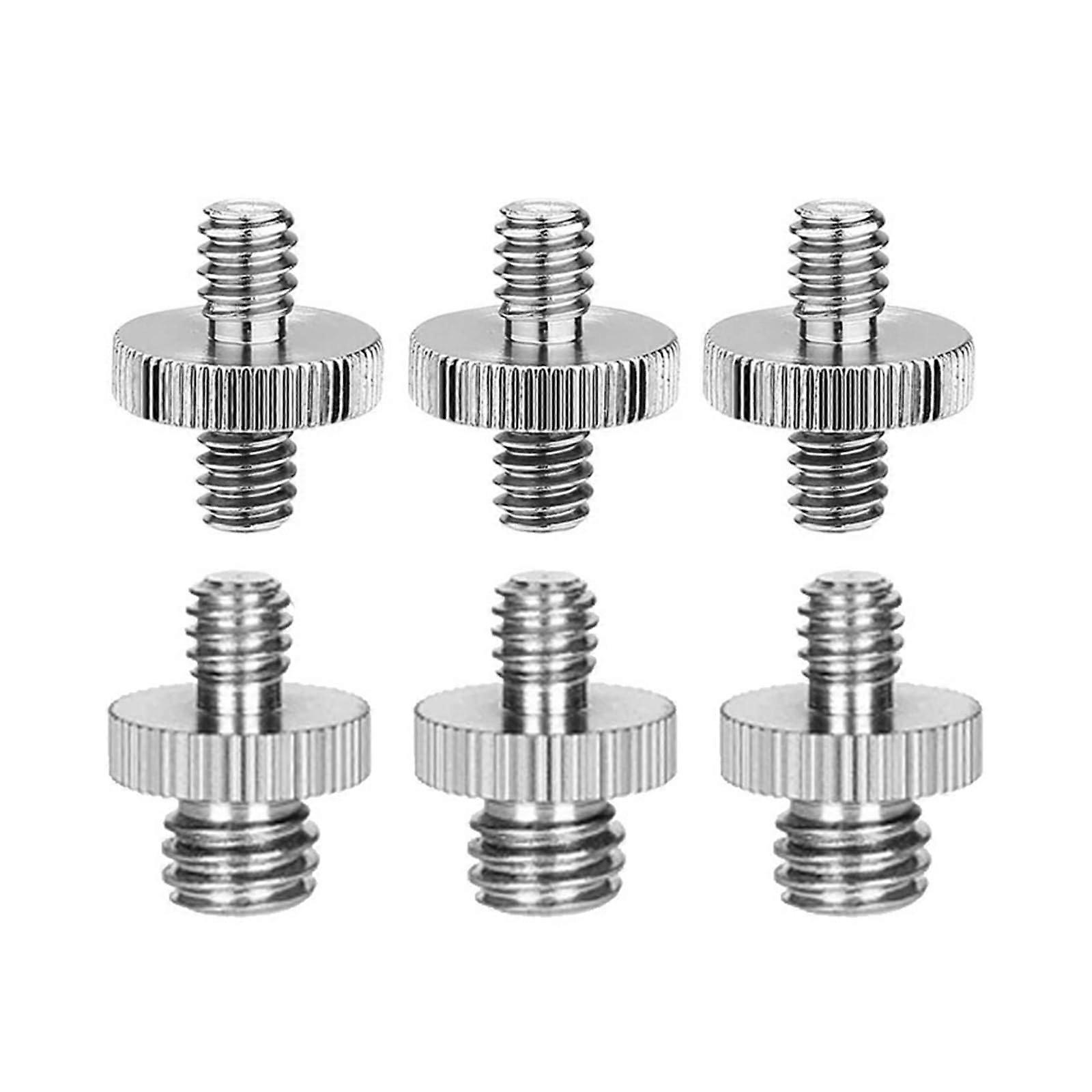 1/4 to 3/8 inch Male Camera Screw Adapter for Tripod Monopod (2 PCS) Silver