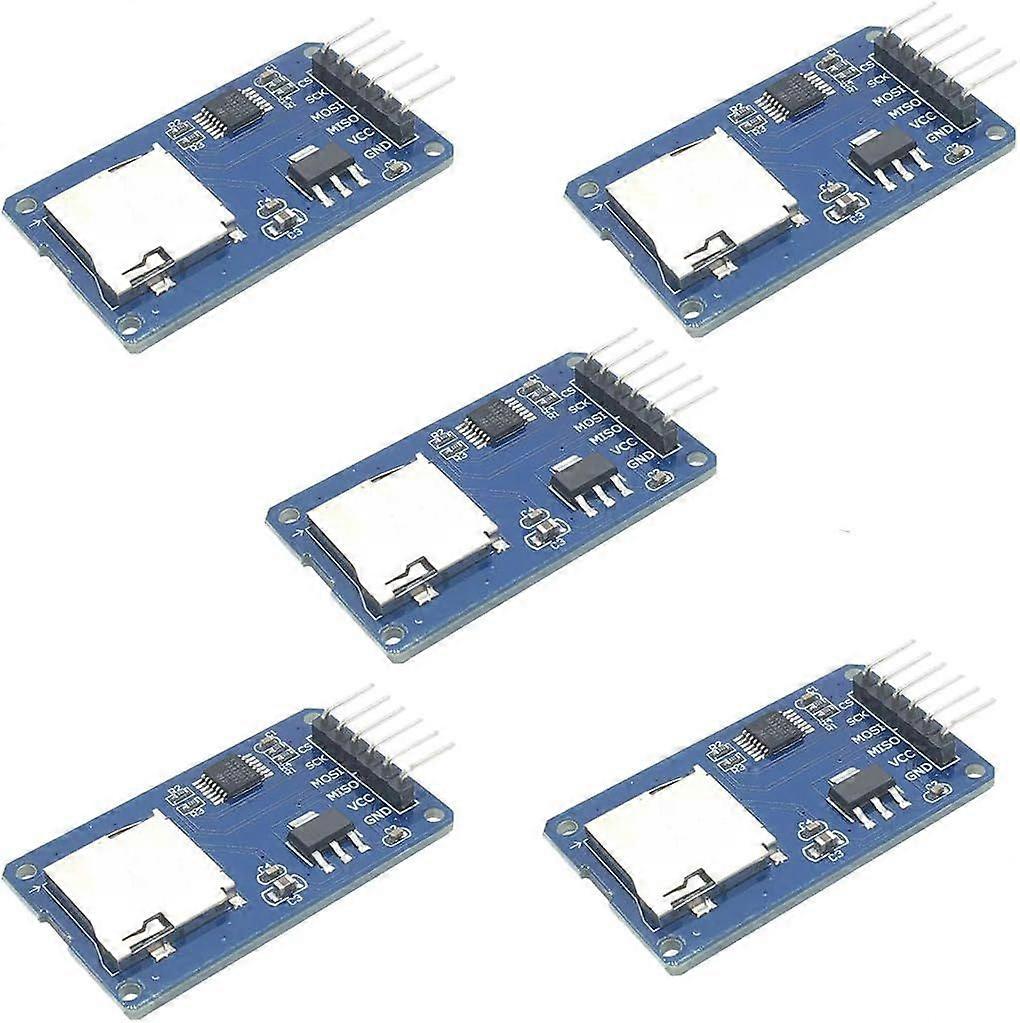 2025 Latest Model 5pcs Micro SD TF Card Adater Reader Module 6Pin SPI Interface