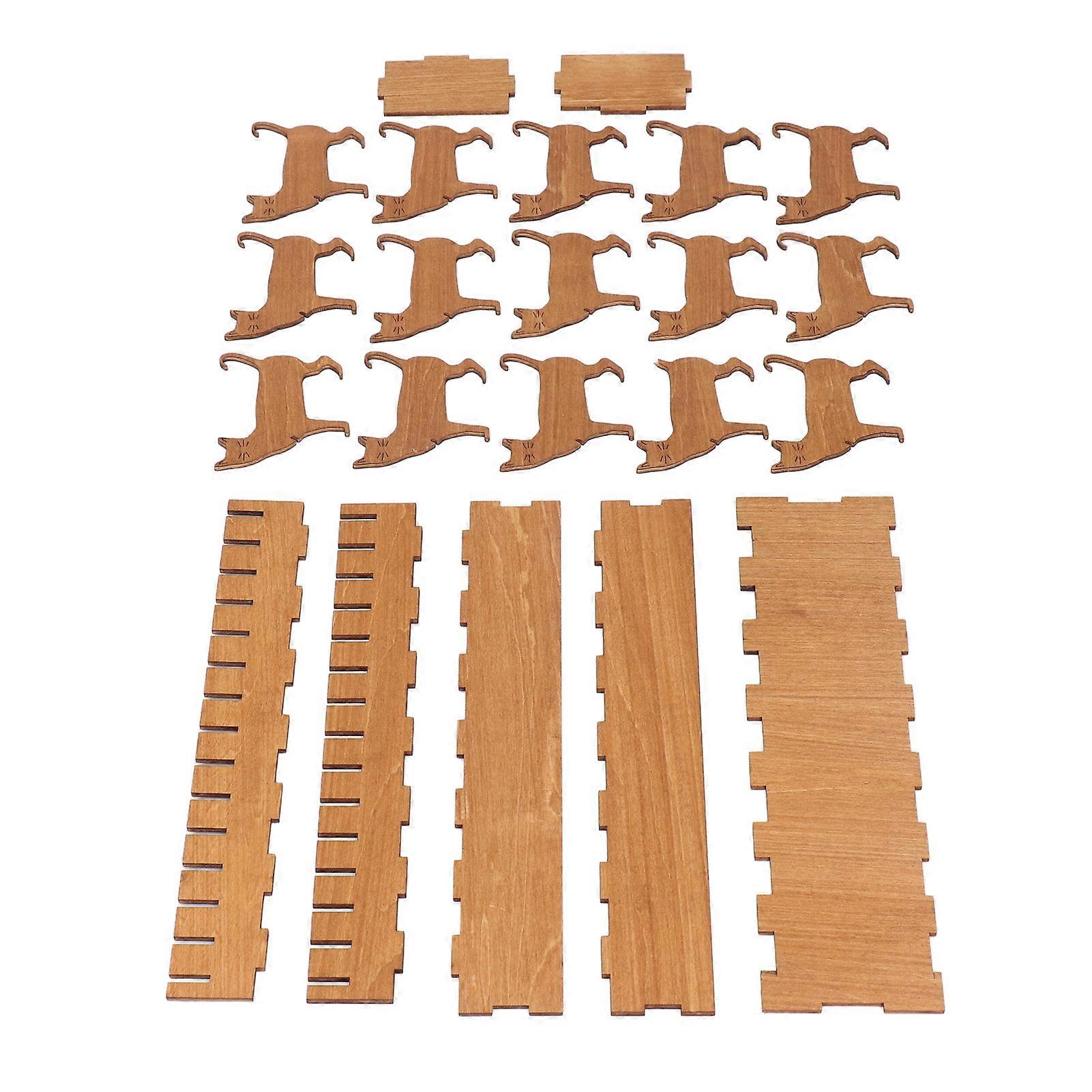 Wooden Animal Spool Set Cute Smoothly Appearance Spool Organizer Set with Box for Knitting Sewing Kitty Shaped