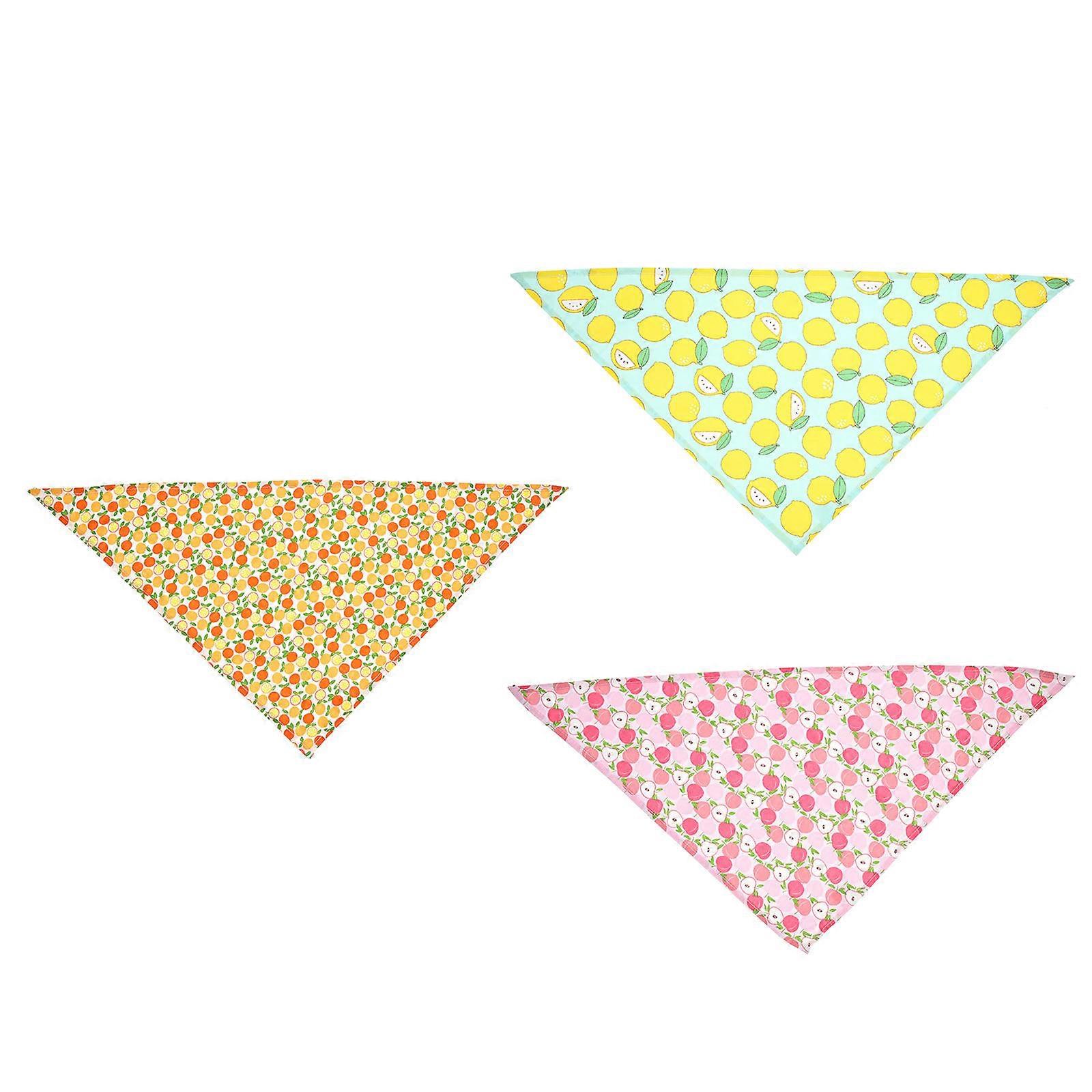 3pcs Portable Pet Scarves, Fruit Pattern Dog Bandanas for Dogs Cats, Stylish Accessories for Parties, Photography & Everyday Use