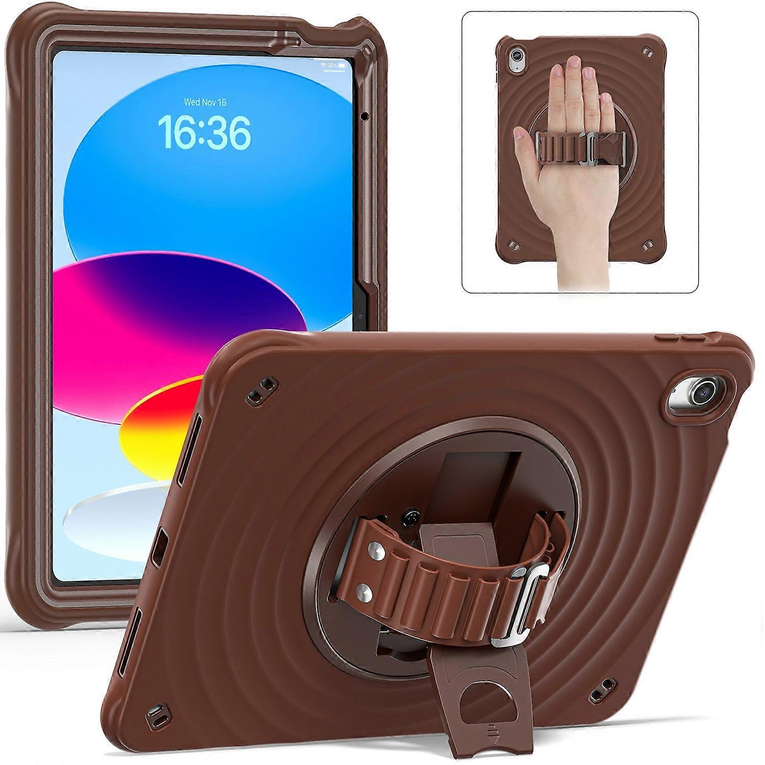 Til iPad (2025) / 10.9 (2022) Etui Stativ TPU+PC+Silikon Nettbrettdeksel