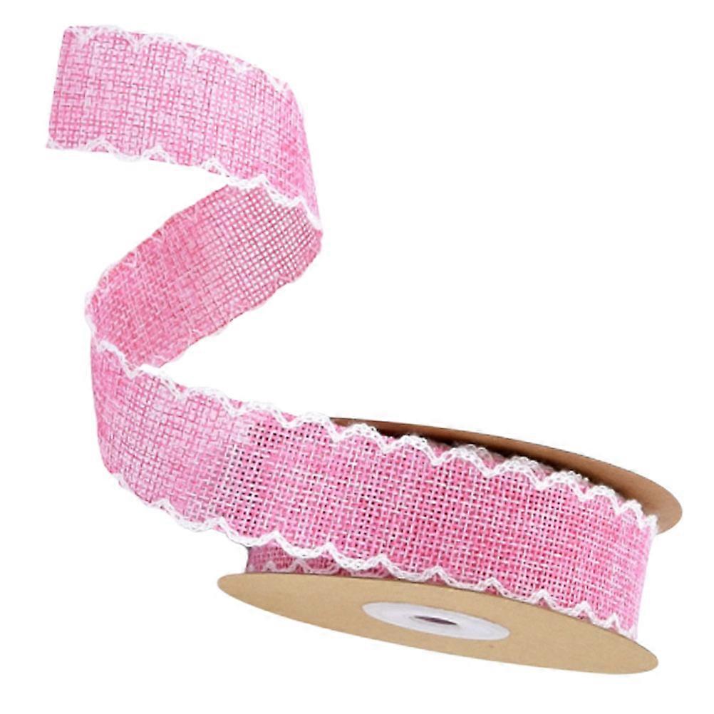 Linen Fabric Ribbon Home Office Supplies Floral Embroidery Ribbon Diy Making 10 Yards 1Pack
