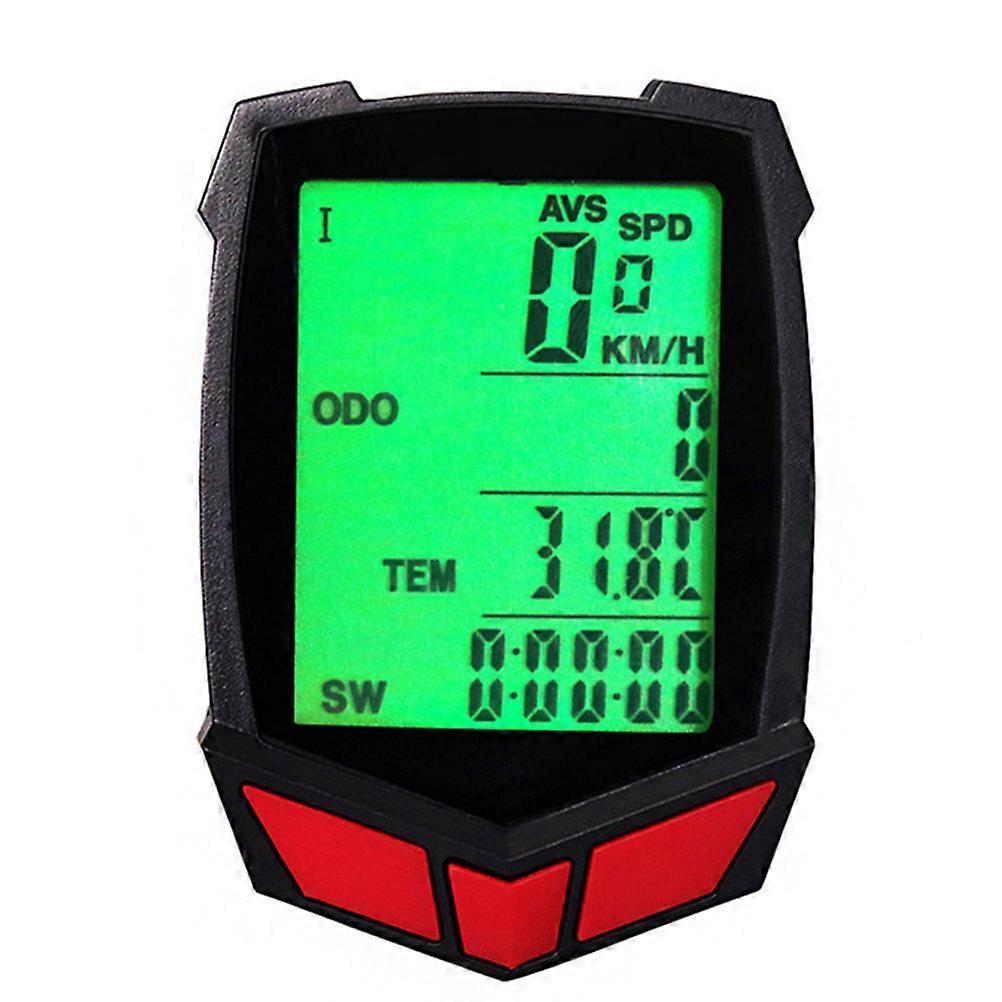Bike Computer Speedometer Odometer Wireless Red 6.5x4.5cm Temperature Seconds Watch 1Pack