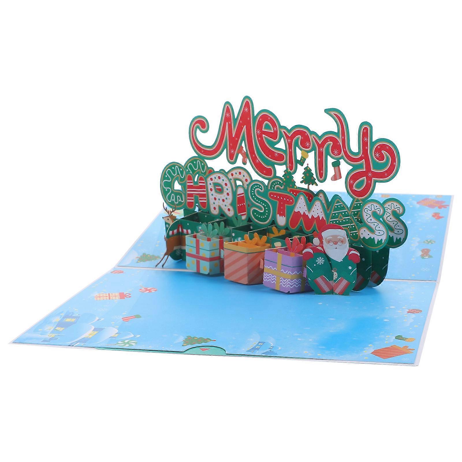 Funny Greeting Card Christmas Celebration Wish Sending 3D Design Paper 20x15cm 1Set