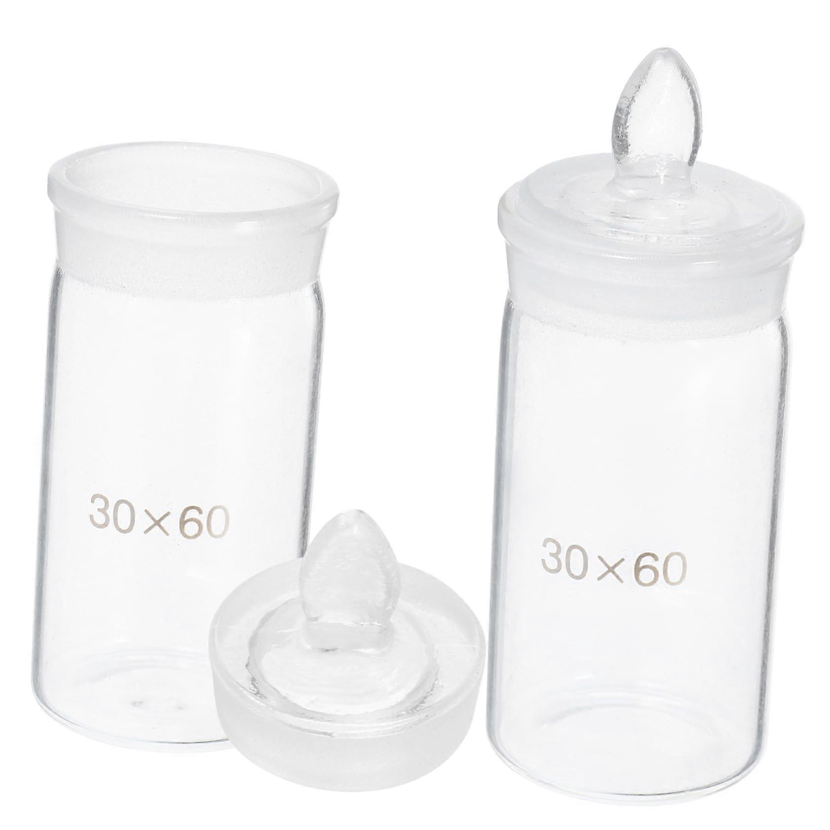 2 pieces  weighing bottles laboratory glassware sample storage bottles with wide mouth