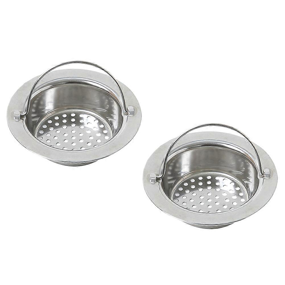Premium Stainless Steel Sink Strainer – Wide Rim Perforated Mesh Filter for Kitchen & Bathroom, Efficient Drainage, Easy Cleaning, Durable Design, 2