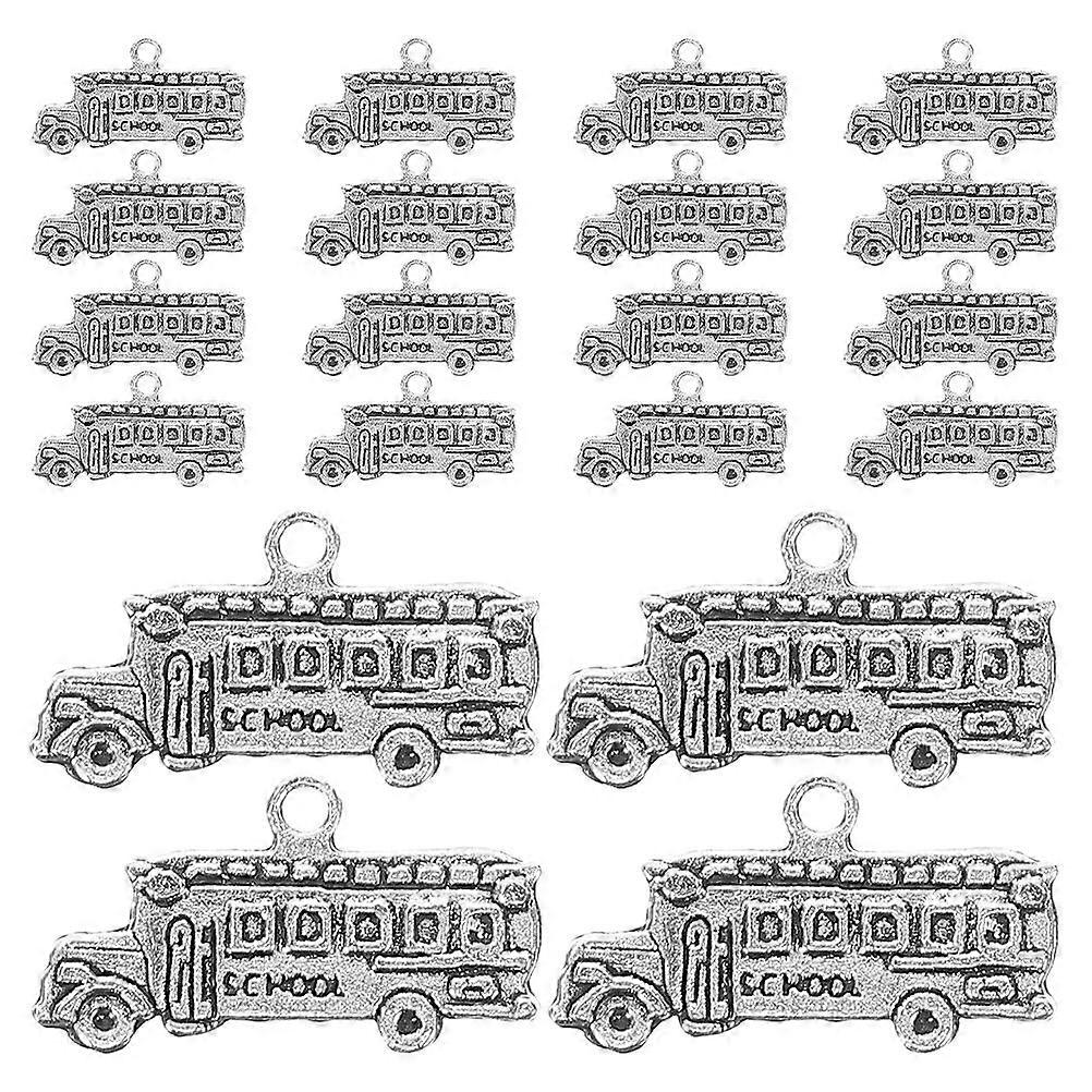 Zinc Alloy Jewelry School Bus Ornament Pendant Charm For Diy Projects And Jewelry Making Smooth Finish 2.50X1.80X0.30CM 20Set