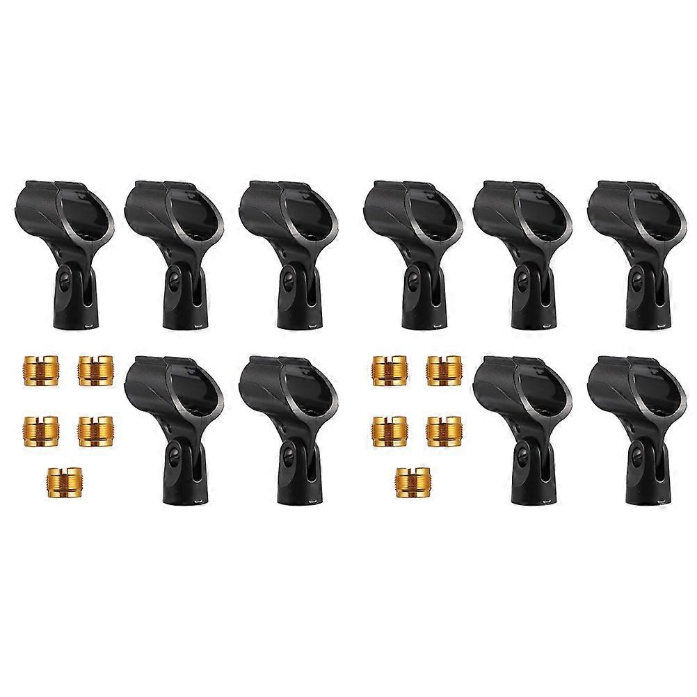 Mic Holder Clamp Adjustable Mic Clamp With Female Adapter For Handheld Microphone Podcasting Live Streaming Simple Design 10Pcs