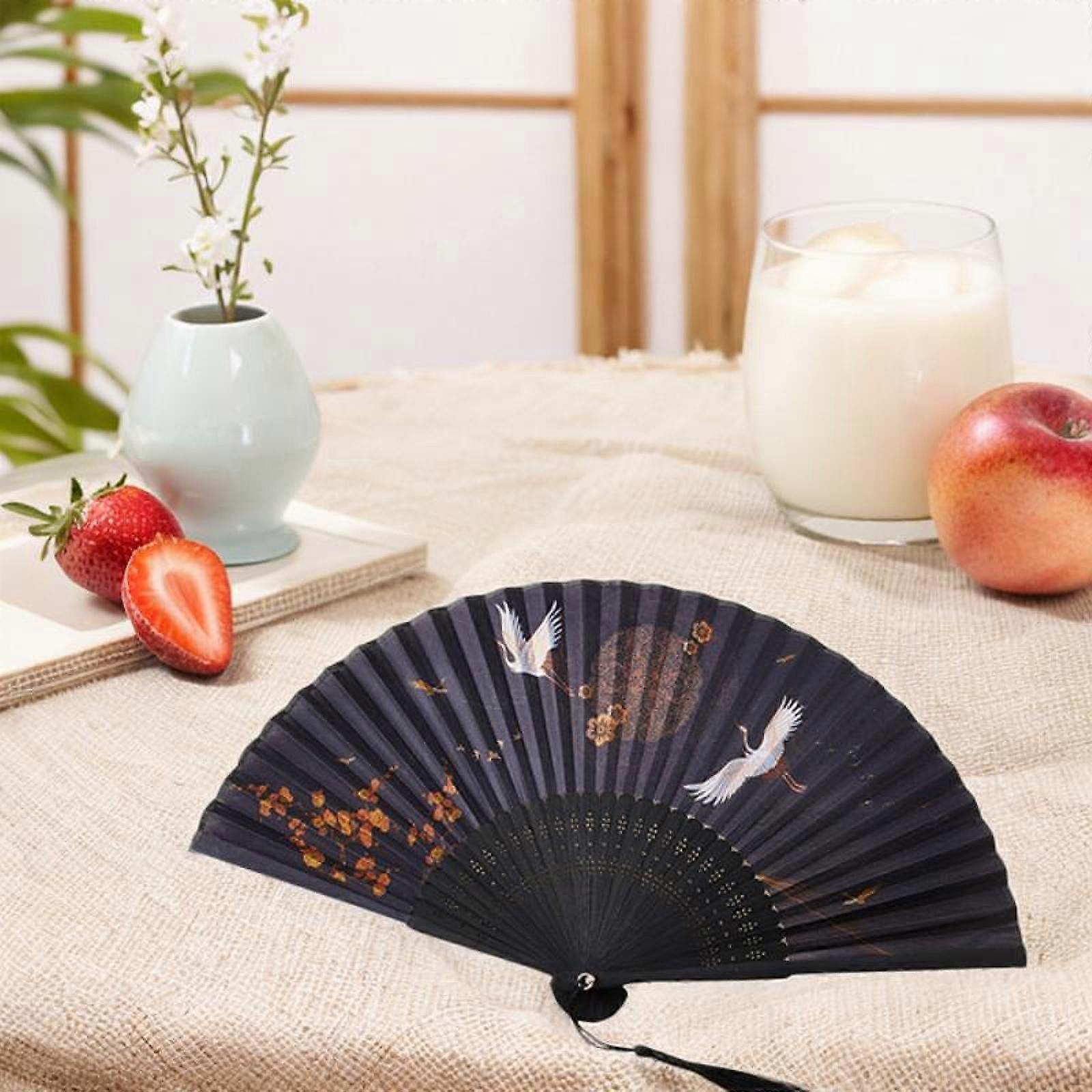 Hand Fan Set with Bamboo Handle for Special Occasions