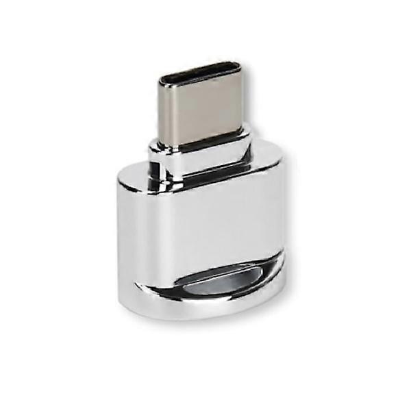 Mobile Phone Tablet Connected to USB3.1 OTG Adapter Android Type-C Card Reader (Silver with Chain)